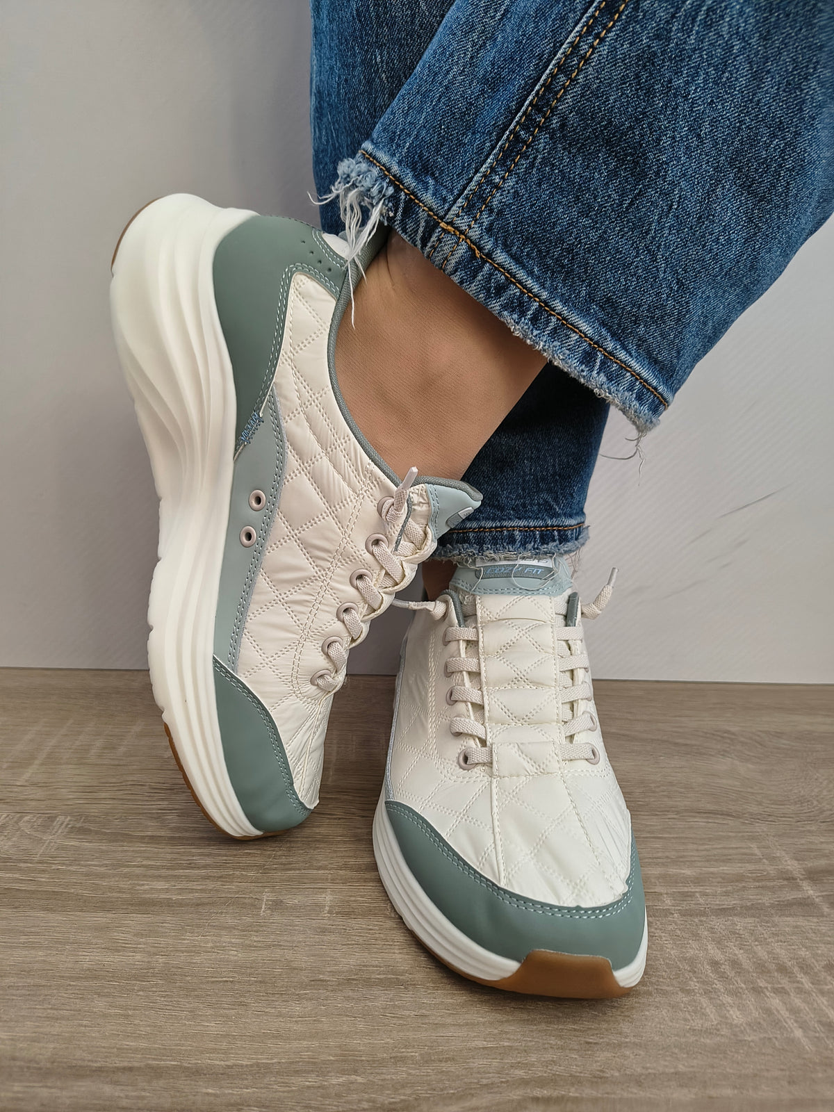 PANTOFI CASUAL DAMA SKECHERS 150404 SAGE ALB + VERNIL SAGE - imagine 6