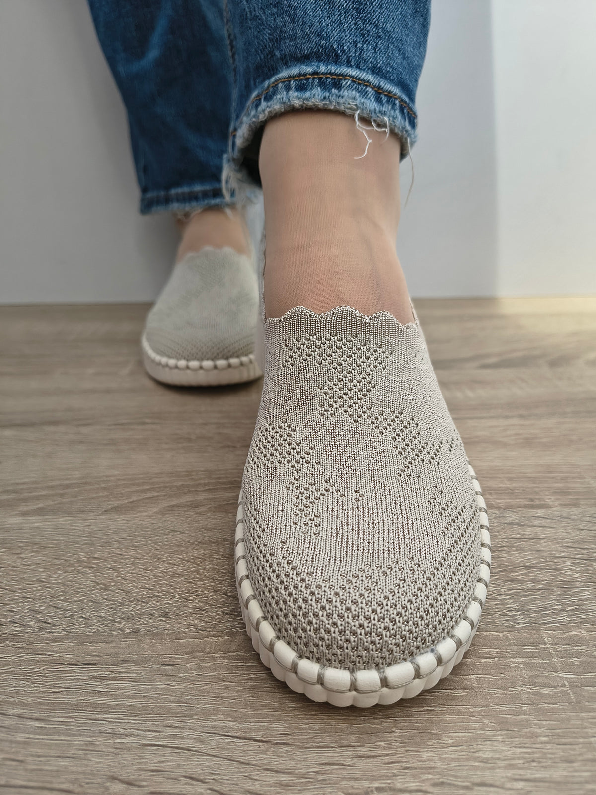 PANTOFI CASUAL DAMA SKECHERS 100904 TPE BEJ TAUPE - imagine 4