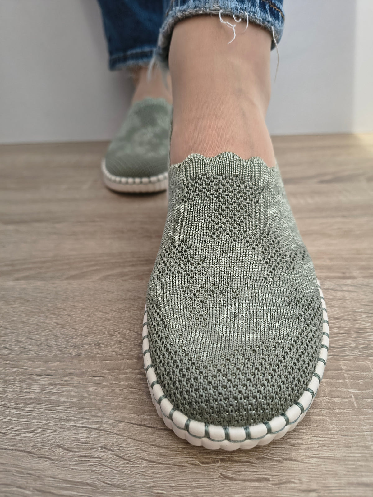 PANTOFI CASUAL DAMA SKECHERS 100904 OLV OLIVE - imagine 4