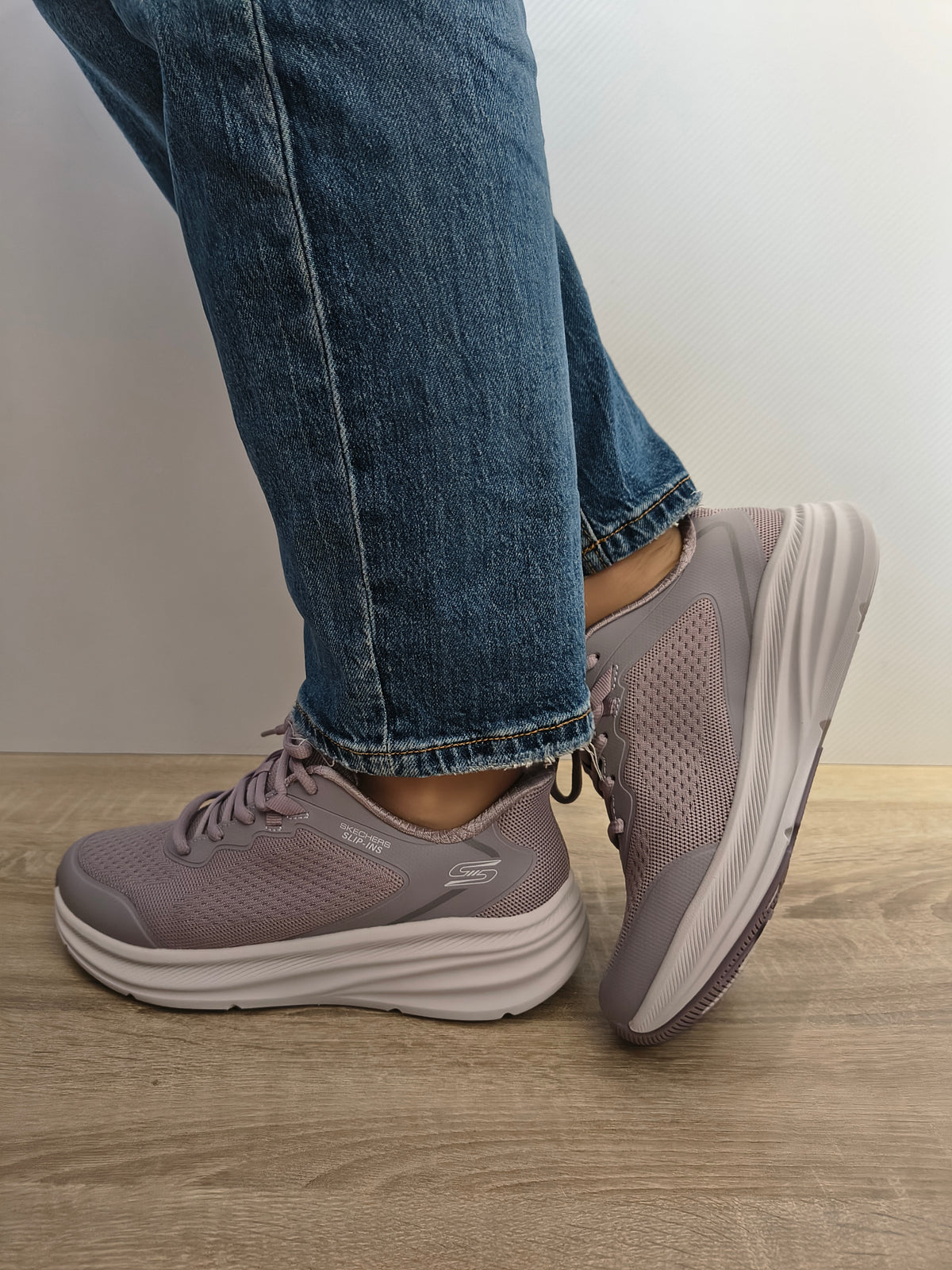 PANTOFI SPORT DAMA SKECHERS 117756 QUAL LILA DUST GREY - imagine 4