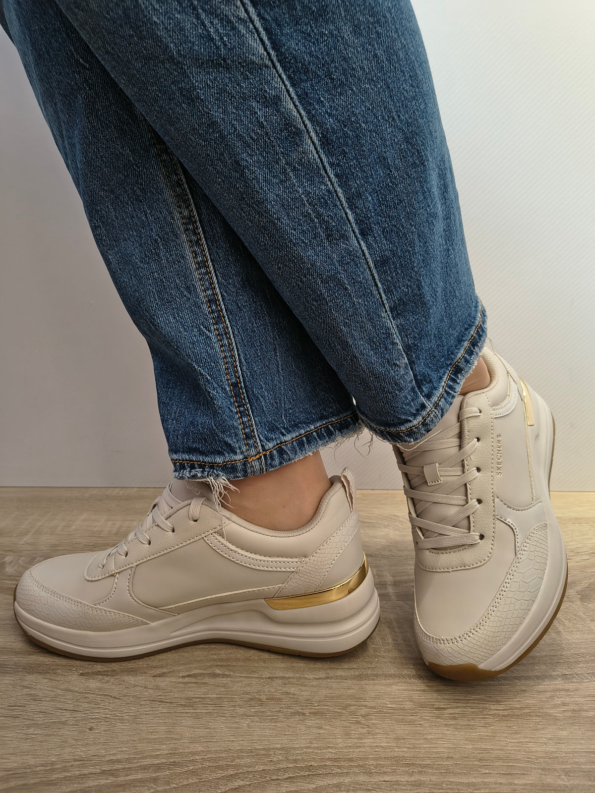 PANTOFI CASUAL DAMA SKECHERS 177345 OFWT OFF WHITE - imagine 3