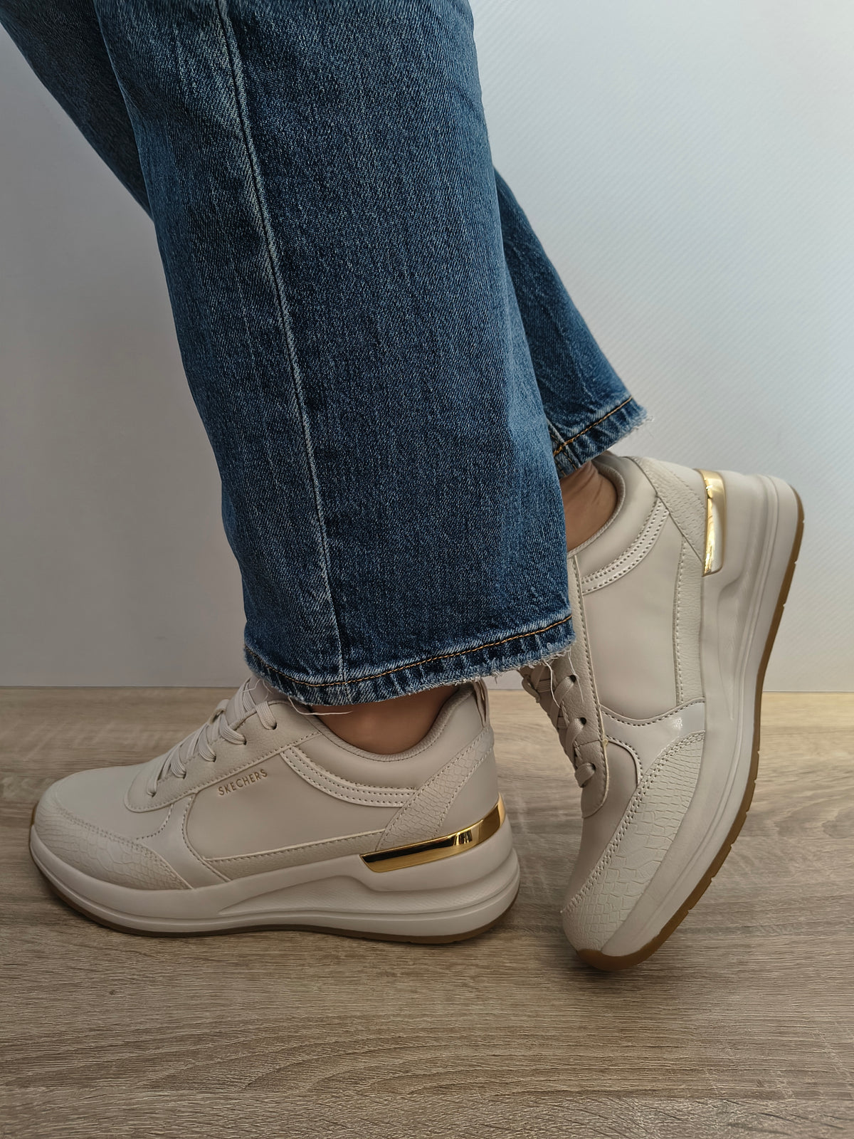 PANTOFI CASUAL DAMA SKECHERS 177345 OFWT OFF WHITE - imagine 4