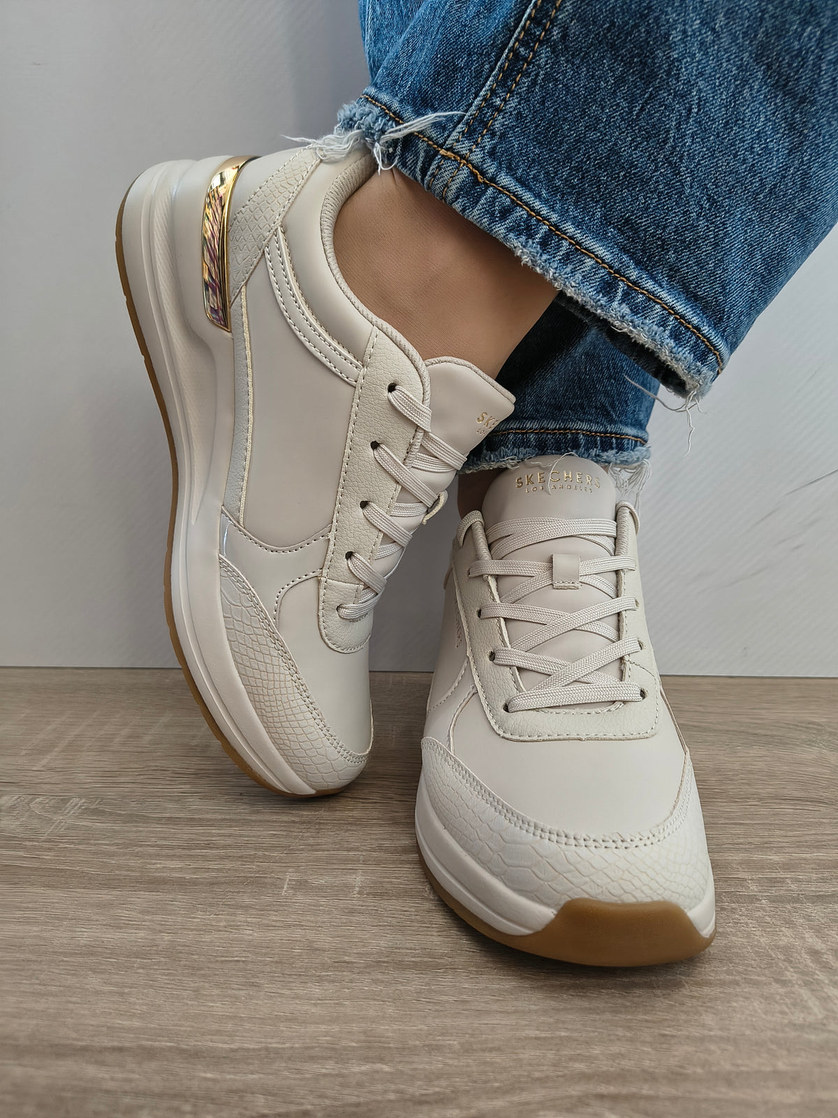 PANTOFI CASUAL DAMA SKECHERS 177345 OFWT OFF WHITE - imagine 6