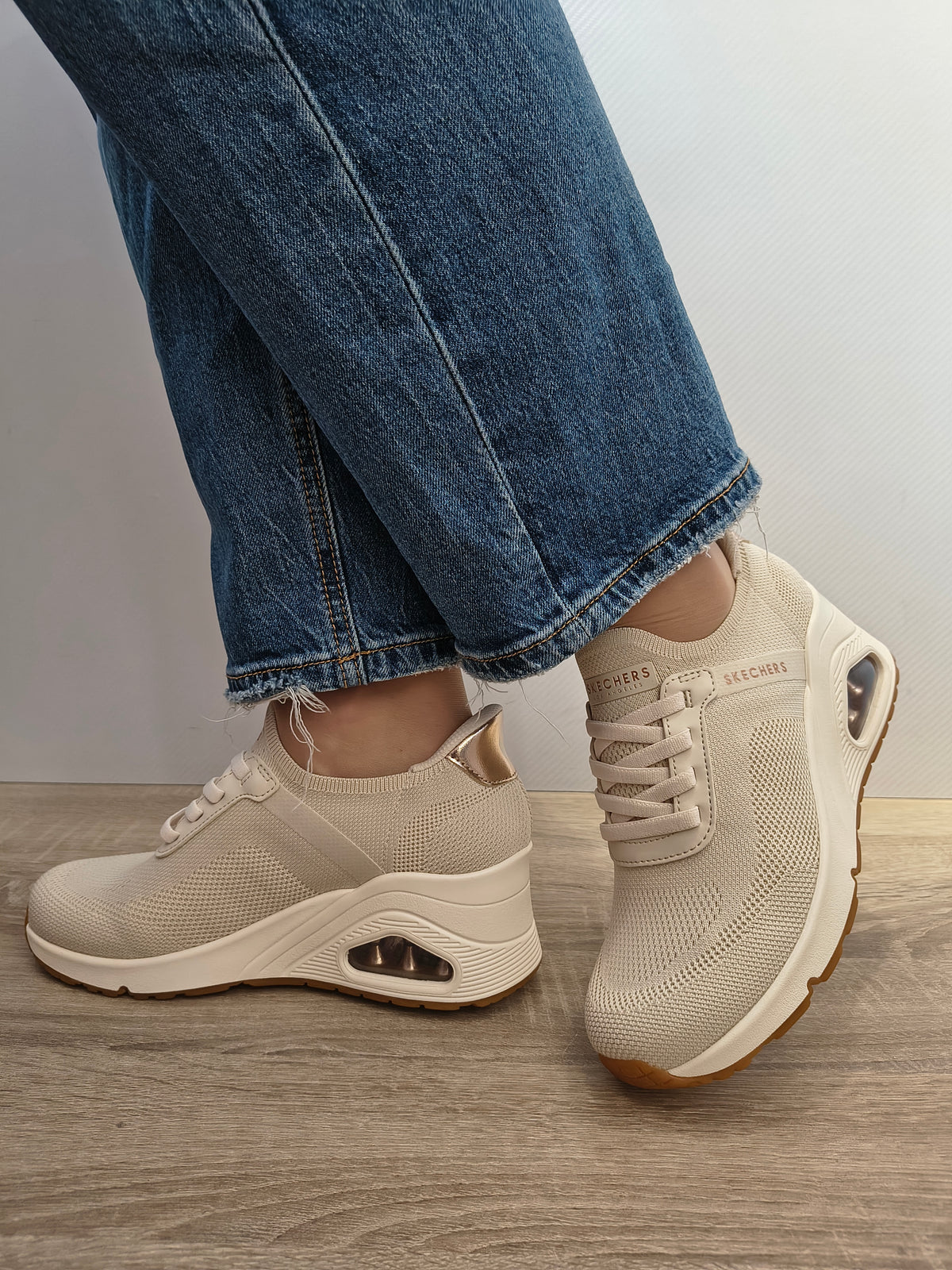 PANTOFI CASUAL DAMA SKECHERS 177531 OFWT OFF WHITE - imagine 3