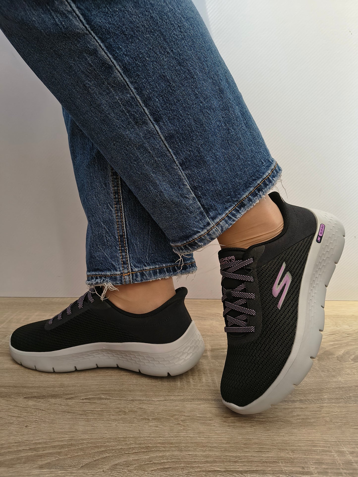 PANTOFI SPORT DAMA SKECHERS 125516 BLK NEGRU/LILA