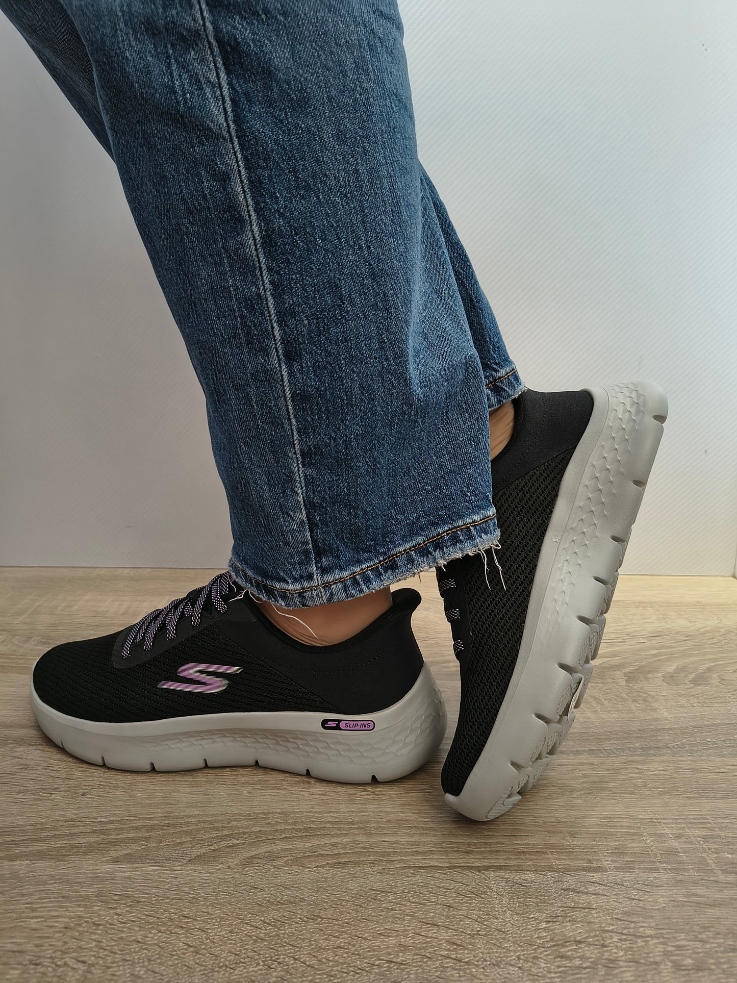 PANTOFI SPORT DAMA SKECHERS 125516 BLK NEGRU/LILA