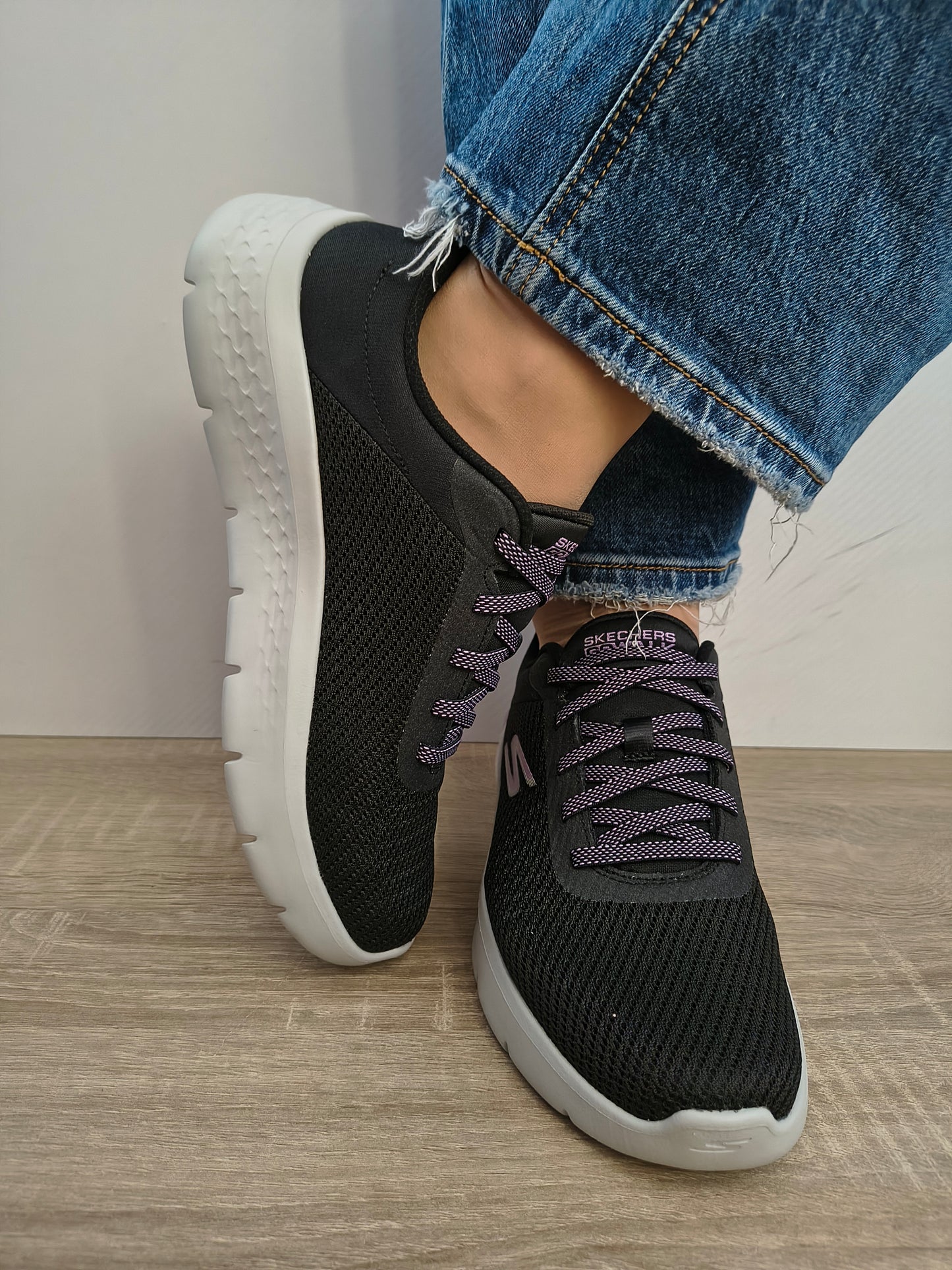PANTOFI SPORT DAMA SKECHERS 125516 BLK NEGRU/LILA