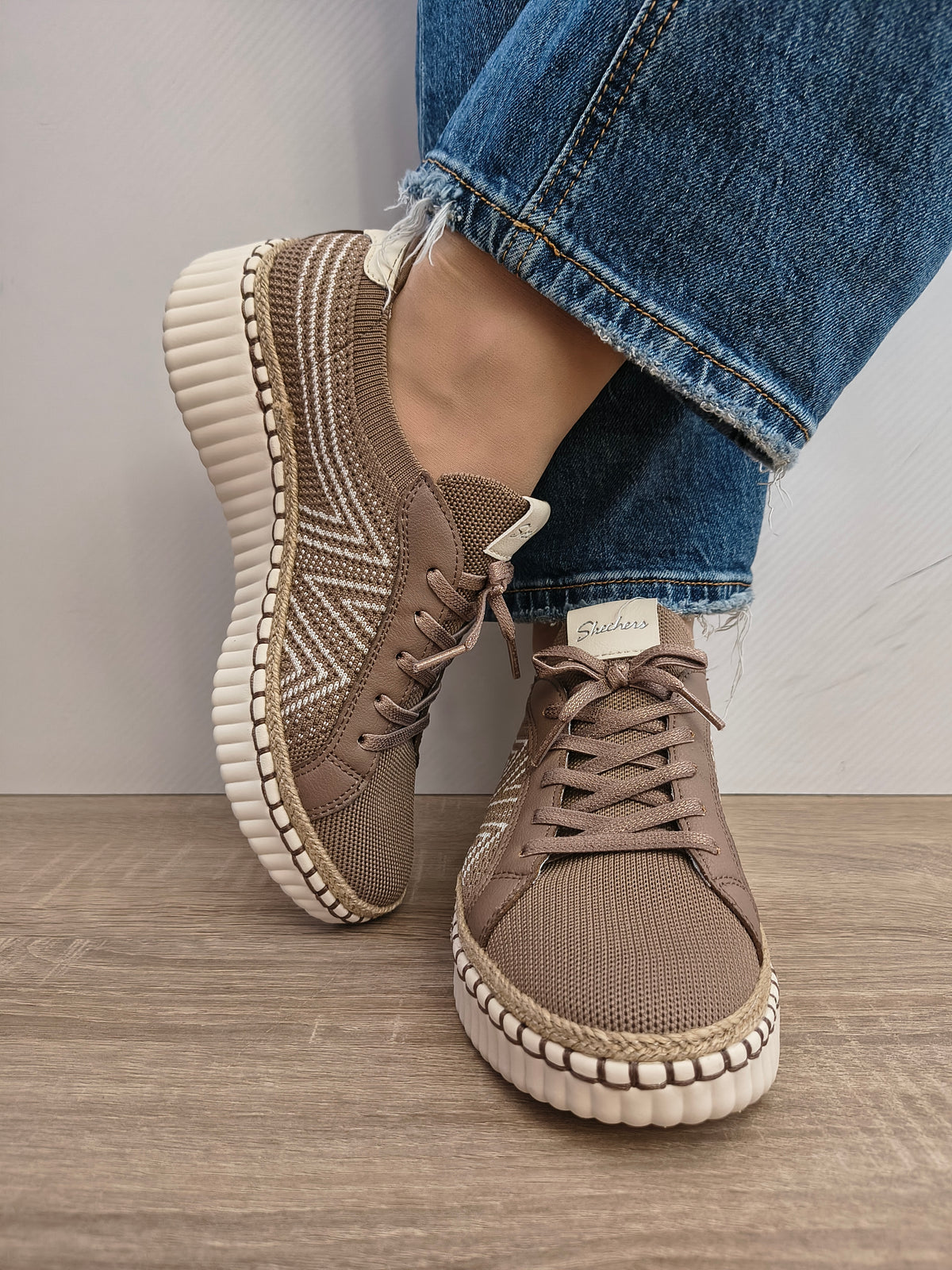 PANTOFI CASUAL DAMĂ SKECHERS 100716 MOC MOCHA - imagine 5
