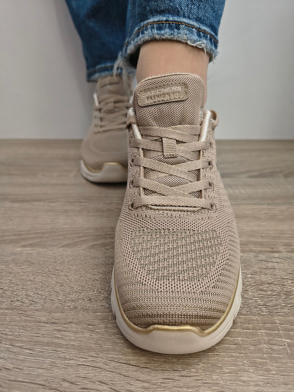 PANTOFI SPORT DAMA SKECHERS 150384 TPGD TAUPE - imagine 5