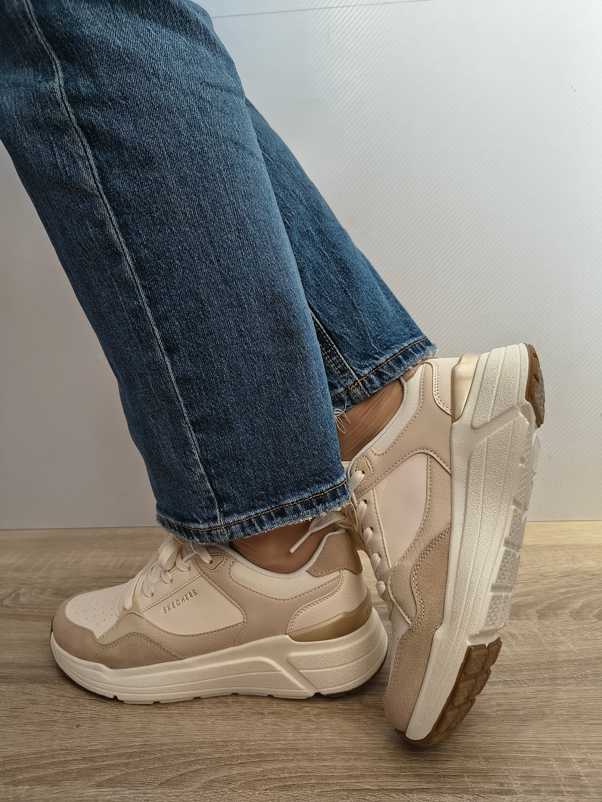 PANTOFI CASUAL DAMA SKECHERS 190133 NTMT BEJ NATURAL - imagine 4