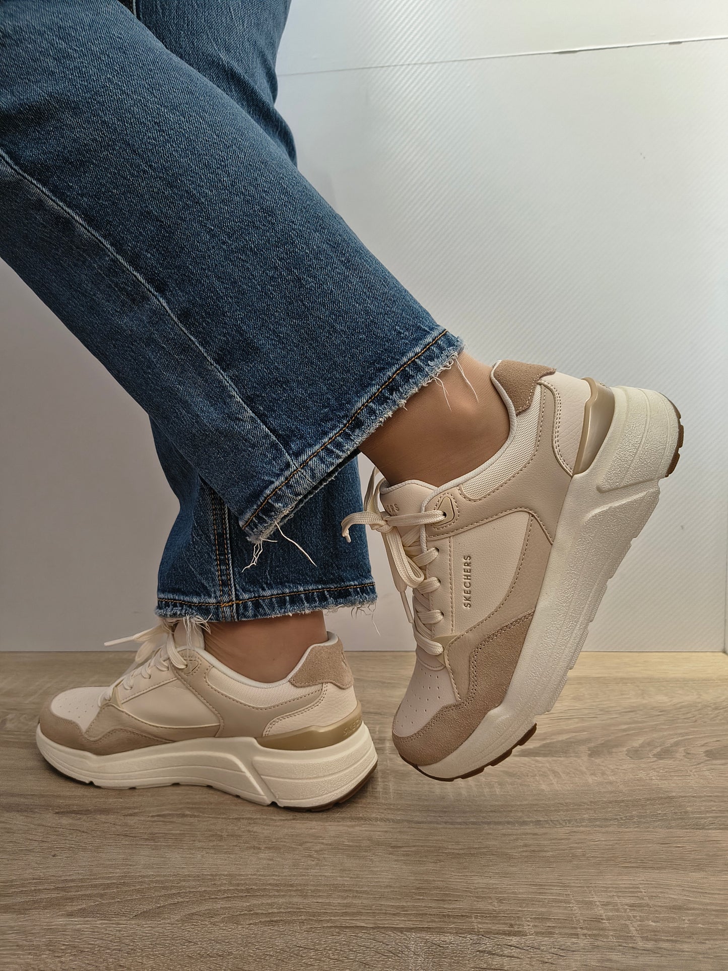 PANTOFI CASUAL DAMA SKECHERS 190133 NTMT BEJ NATURAL