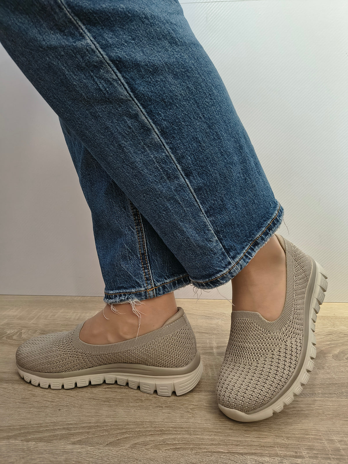 PANTOFI CASUAL DAMA SKECHERS 100962 TPE BEJ TAUPE - imagine 2
