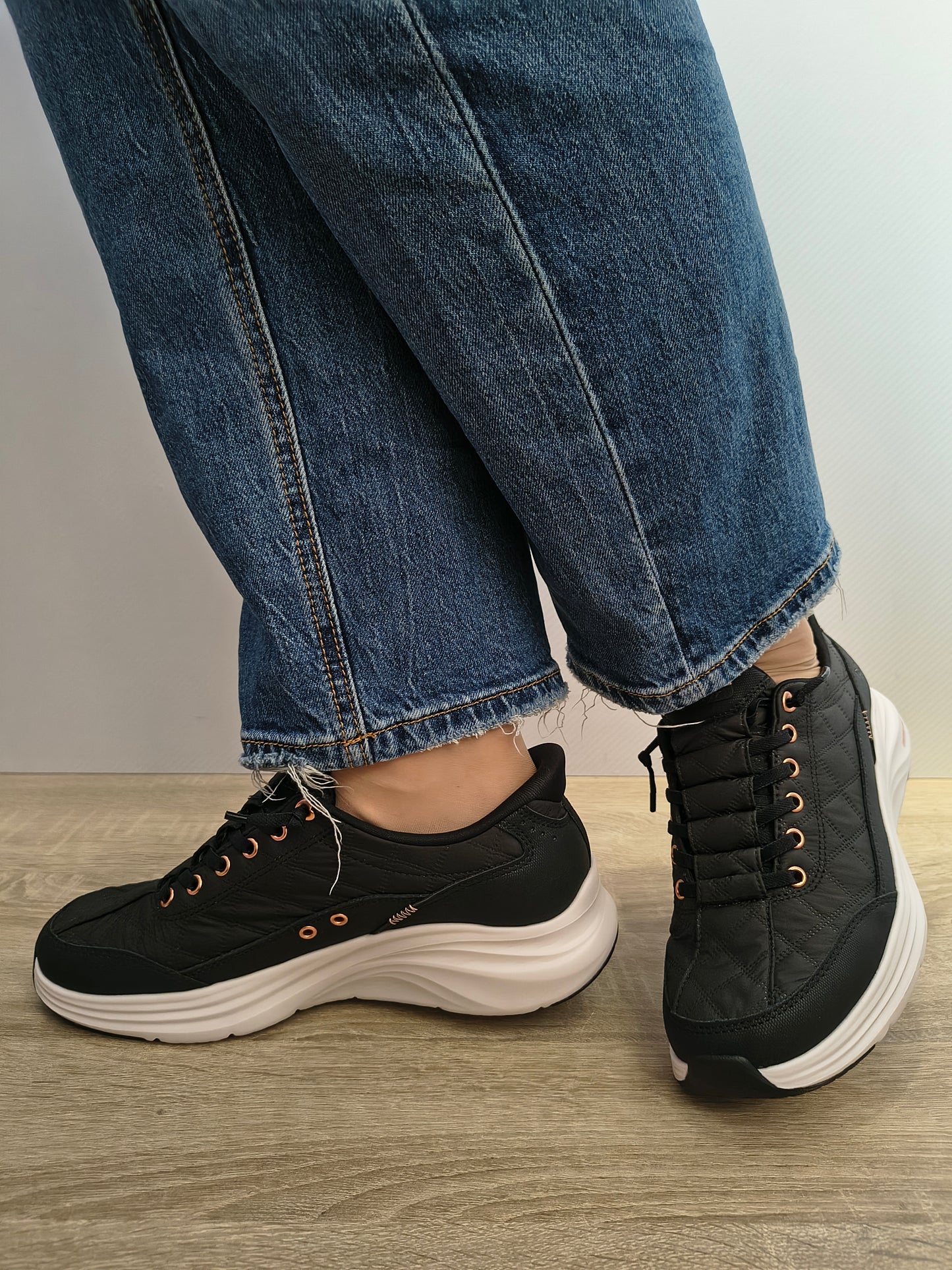 Pantofi Sport Damă Skechers 150413 Bkrg Negru - Textil