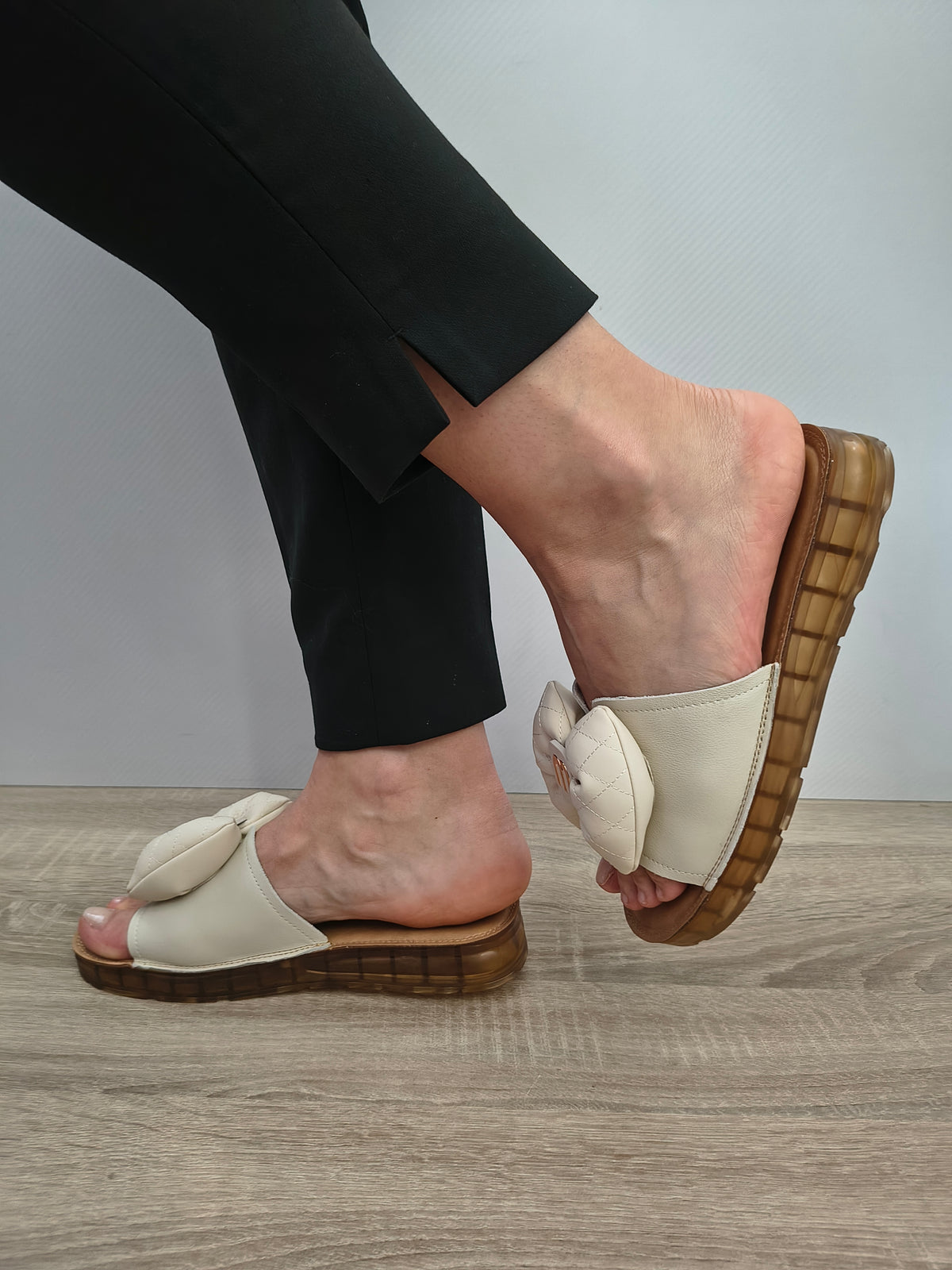 Saboti Casual Damă Formazione 28118 Crem - Piele Naturală - imagine 7