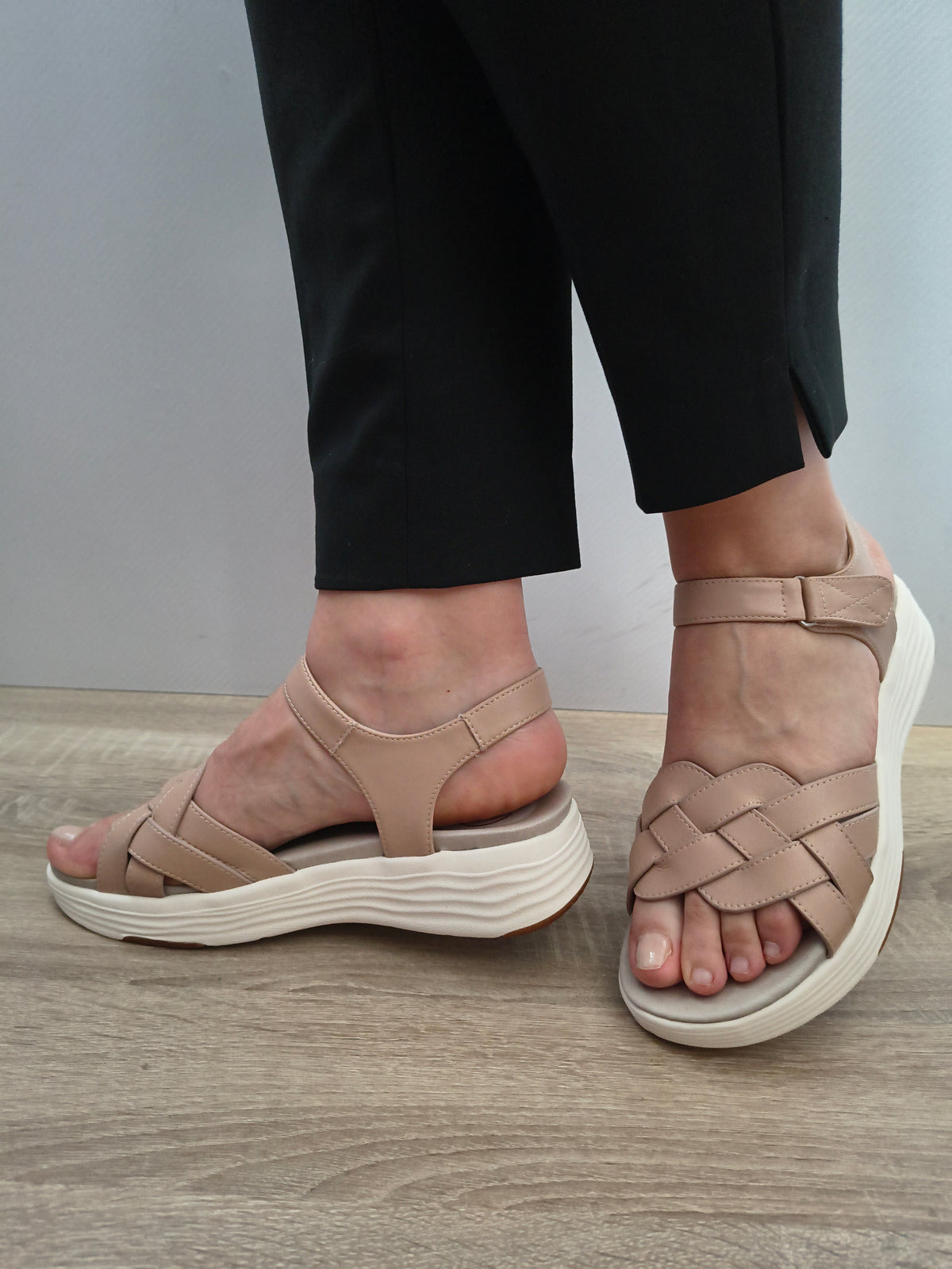 Sandale Casual Damă Formazione 3FR031 Apricot - Piele Naturală - imagine 4