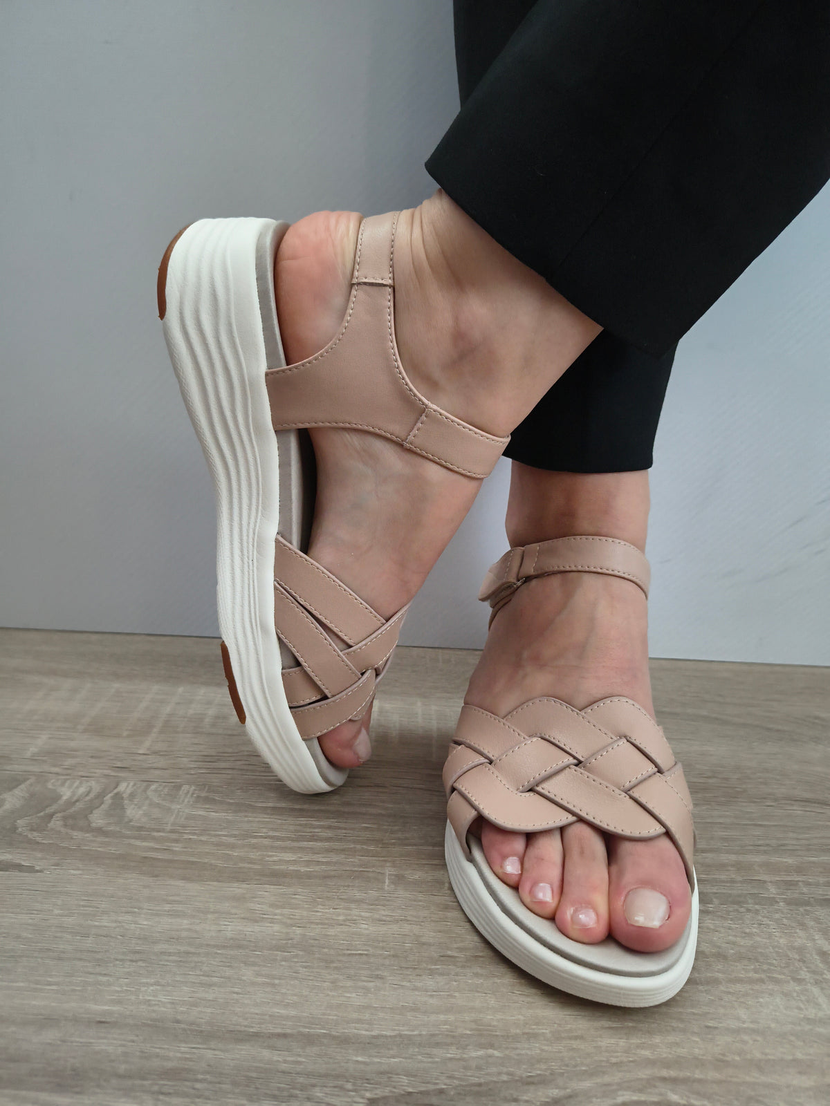 Sandale Casual Damă Formazione 3FR031 Apricot - Piele Naturală - imagine 7