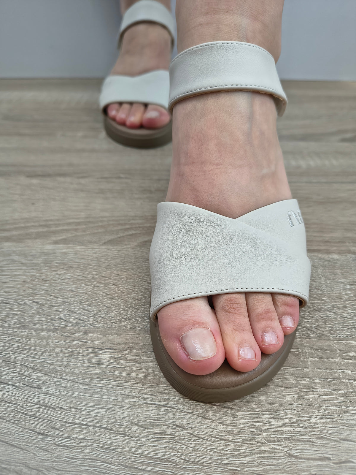 Sandale Casual Damă Formazione 21135 Cream - Piele Naturală - imagine 6