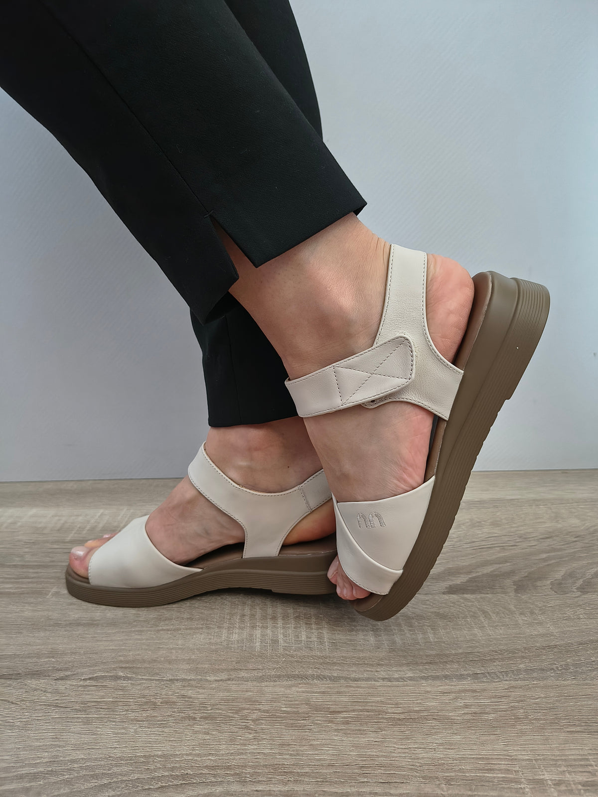 Sandale Casual Damă Formazione 21135 Cream - Piele Naturală - imagine 8