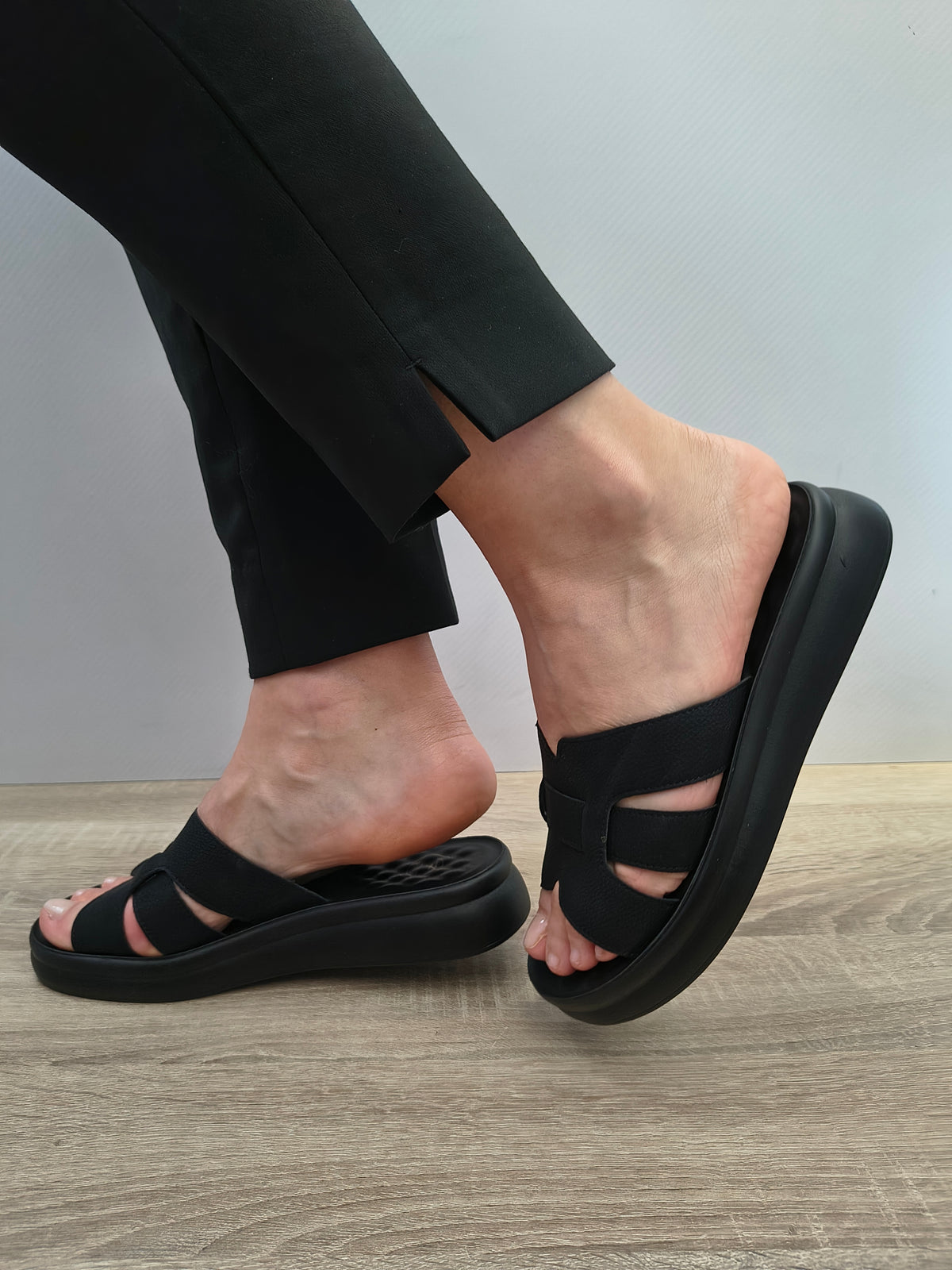 Saboti Casual Damă Formazione 28-008 Negru - Piele Naturală Nubuck - imagine 7