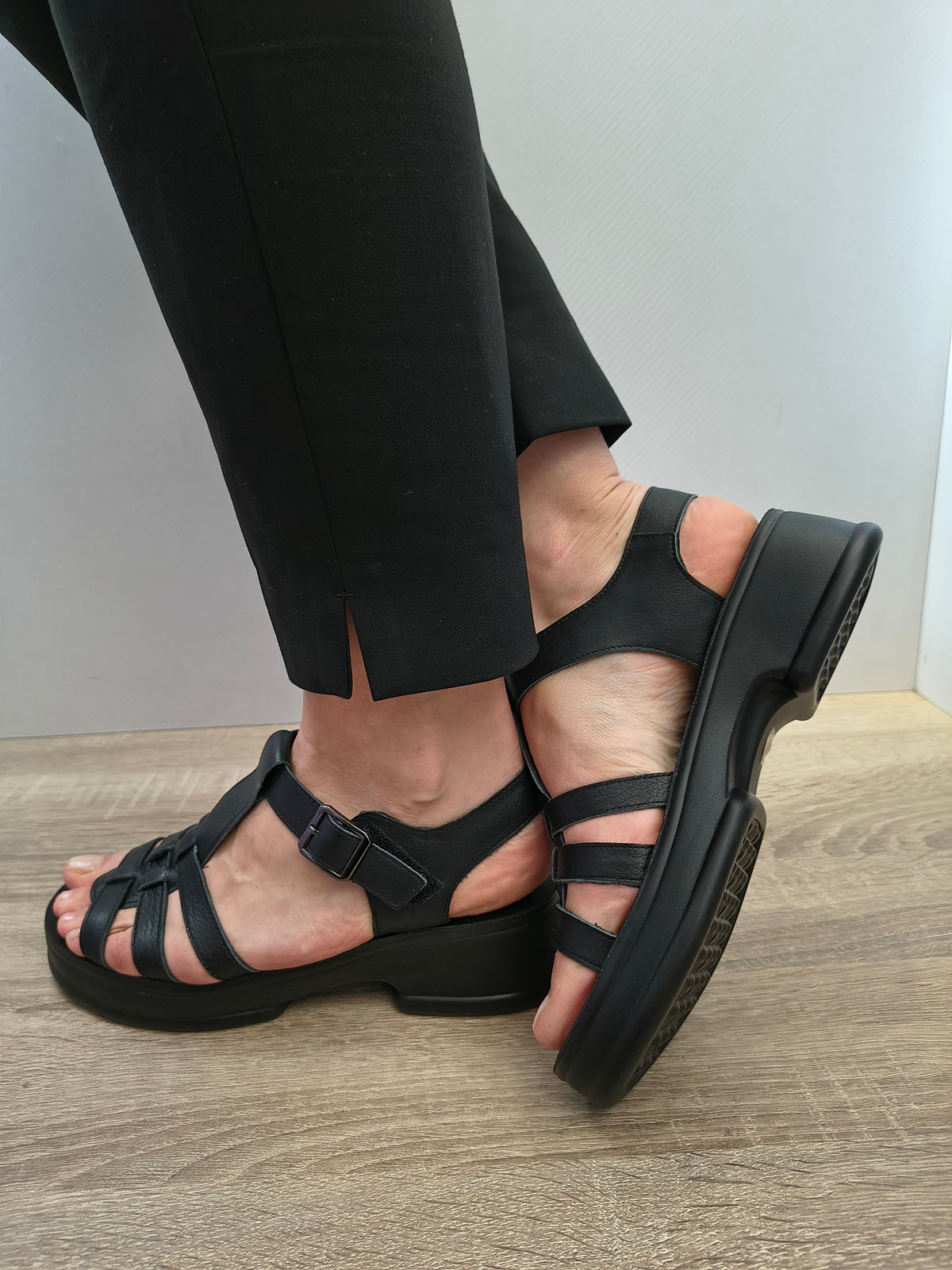 Sandale Casual Damă Formazione 246609T Negru - Piele Naturală - imagine 5