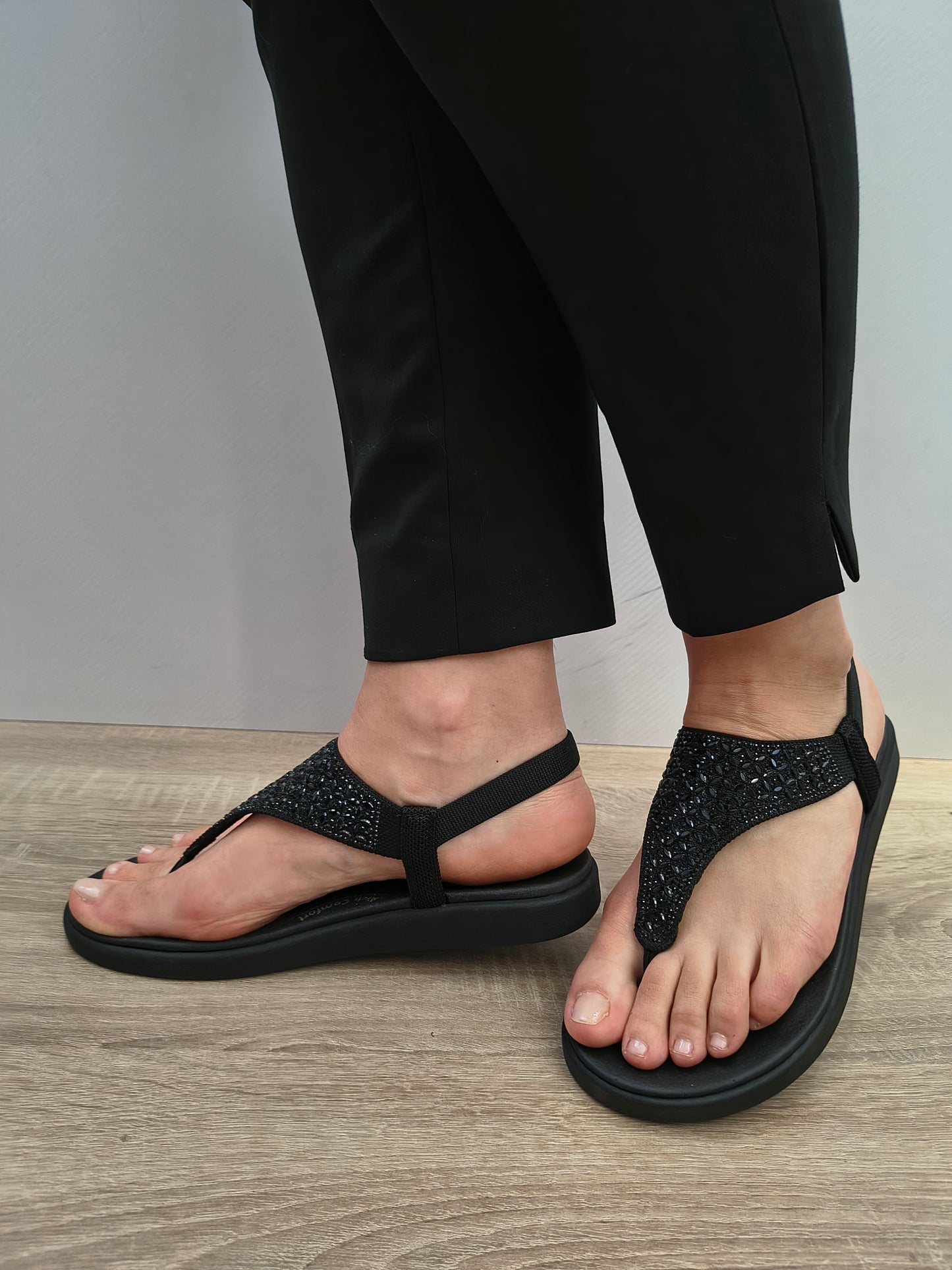 Sandale Casual Damă Skechers 163636 Bbk Negru - Textil