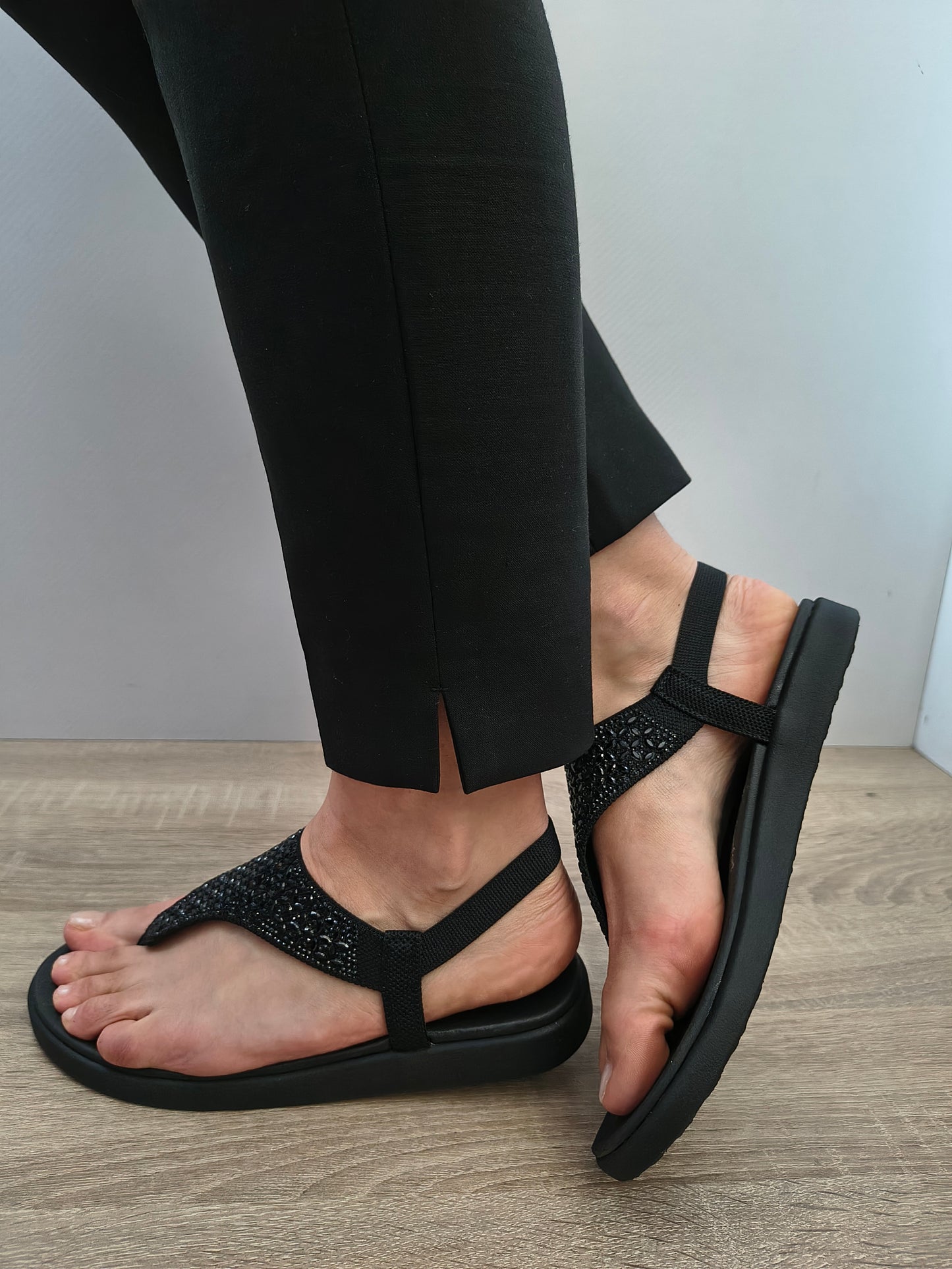 Sandale Casual Damă Skechers 163636 Bbk Negru - Textil