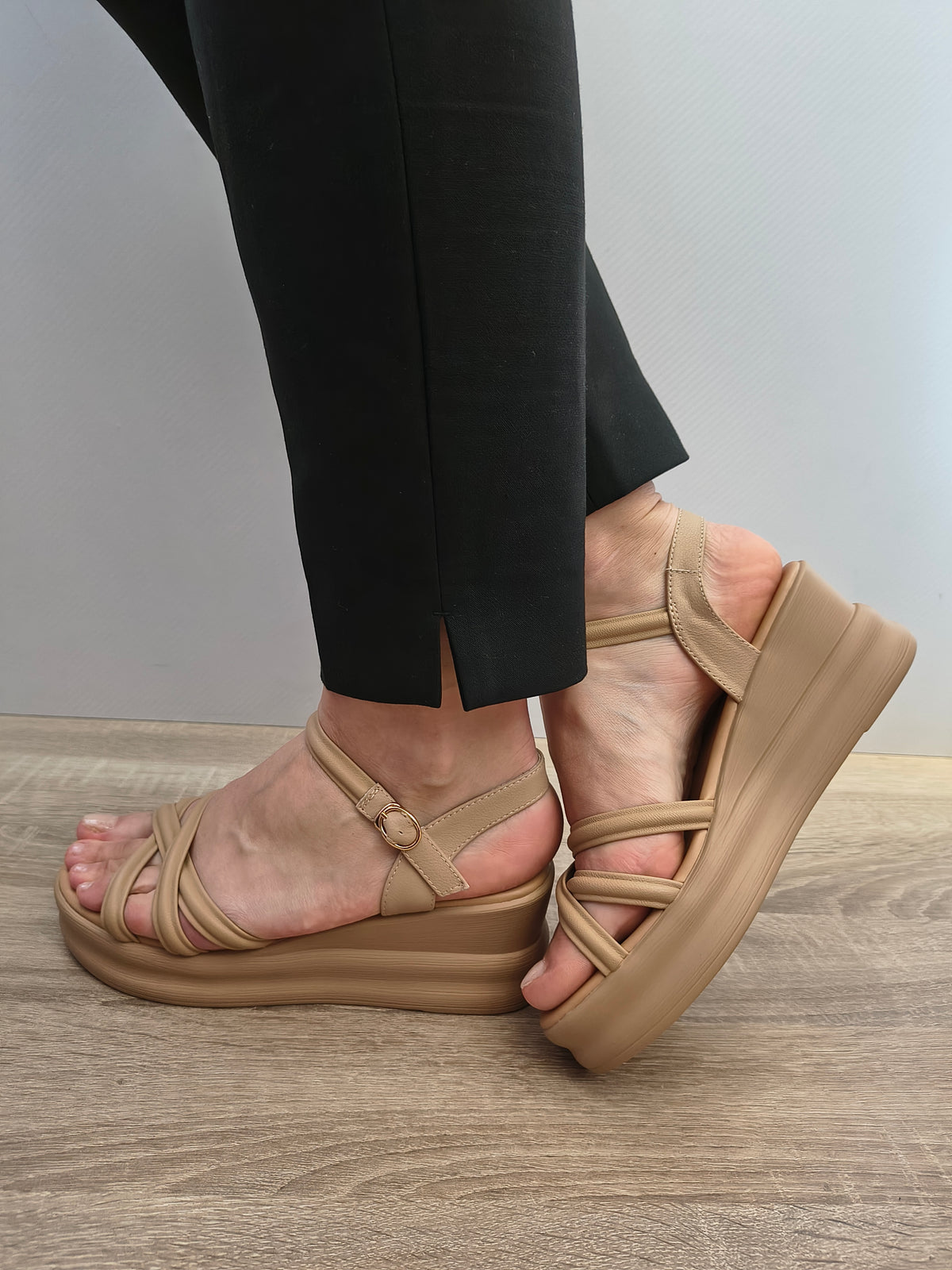 Sandale Casual Damă Formazione 991-1 Apricot - Piele Naturală - imagine 5