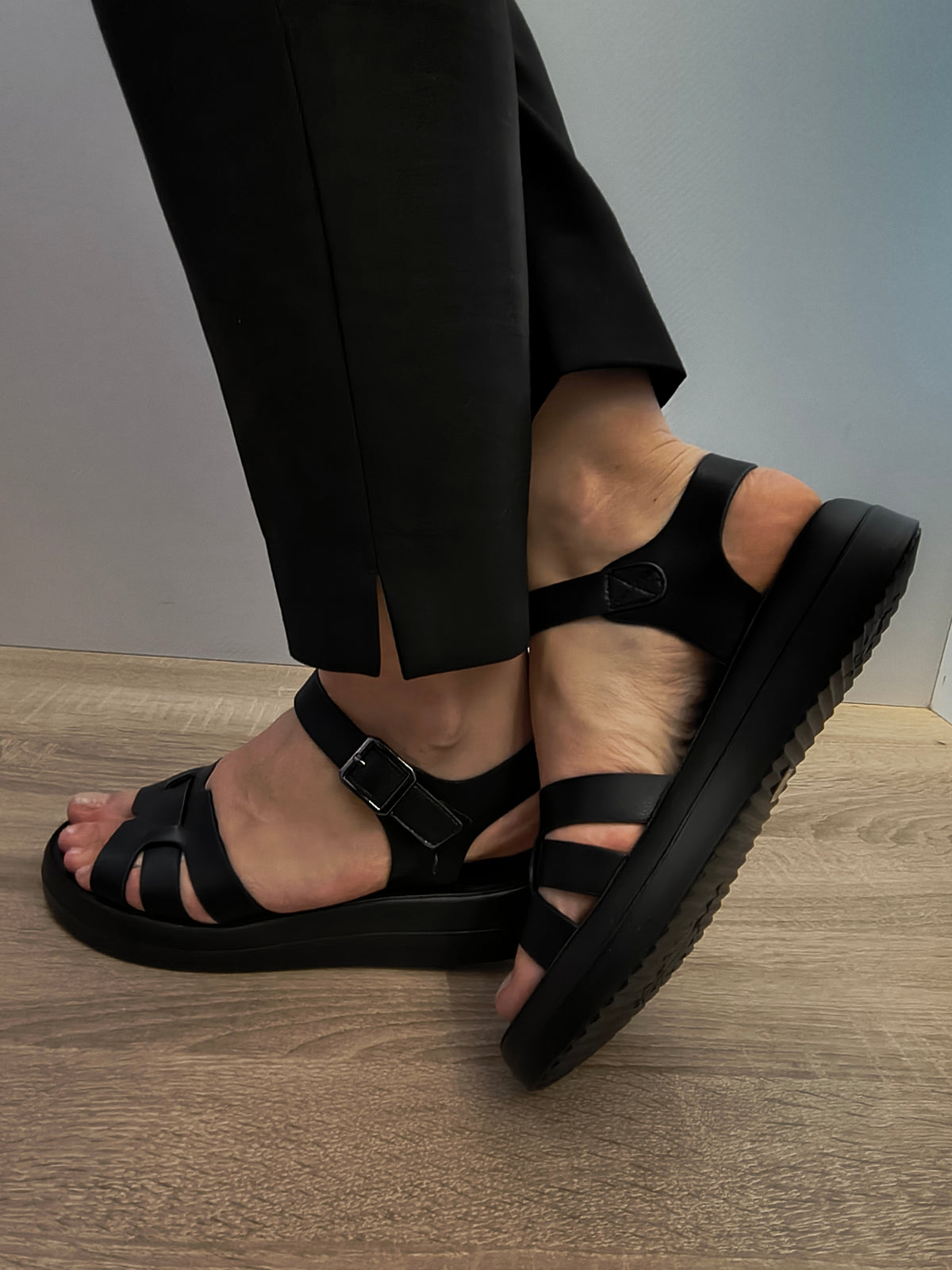 Sandale Casual Damă Formazione 246615T Negru - Piele Naturală - imagine 5
