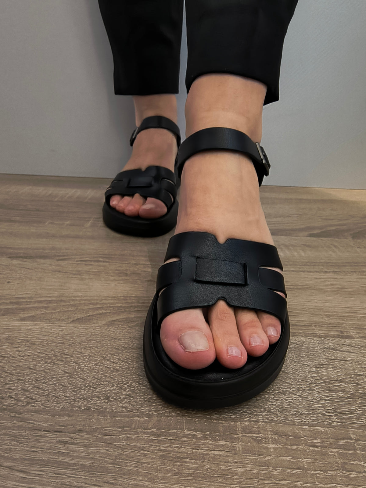 Sandale Casual Damă Formazione 246615T Negru - Piele Naturală - imagine 6