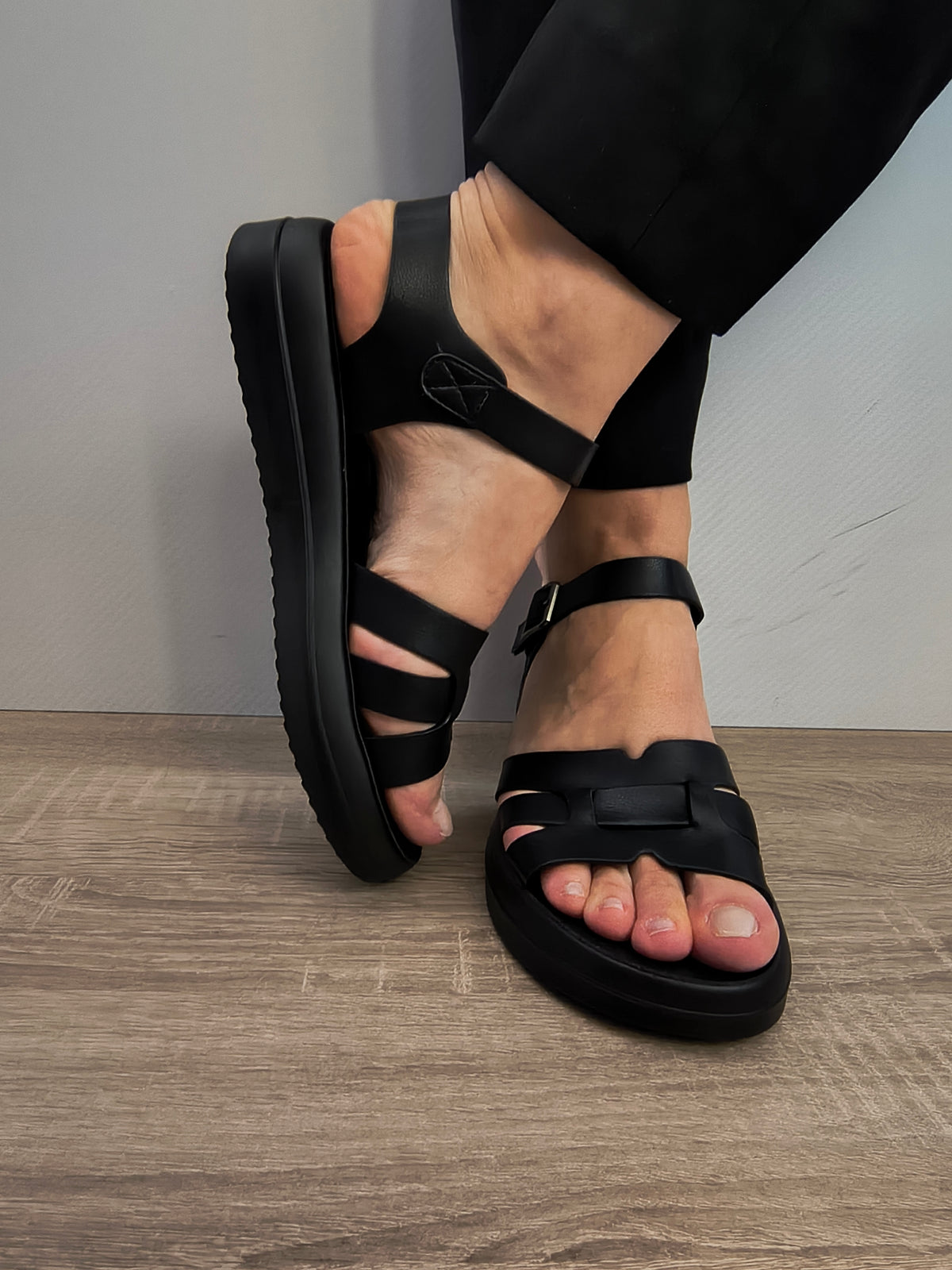 Sandale Casual Damă Formazione 246615T Negru - Piele Naturală - imagine 7
