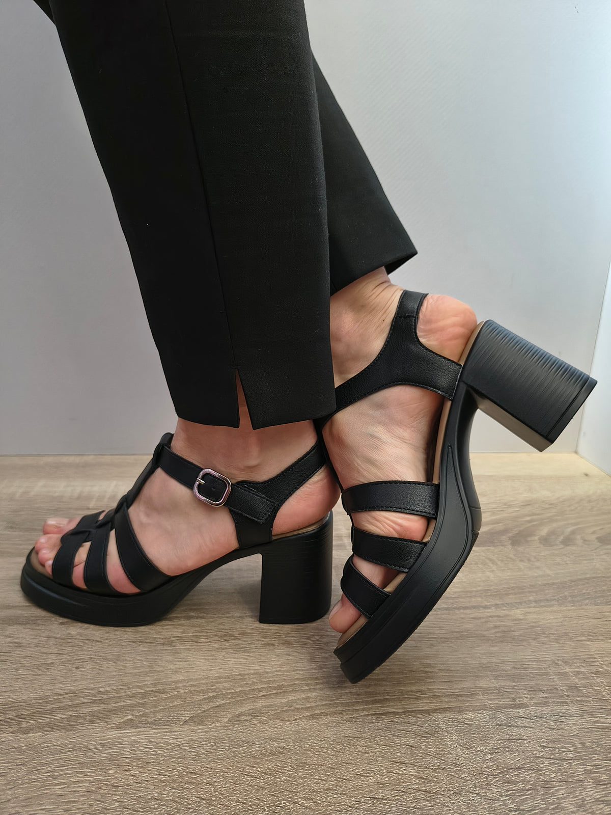 Sandale Casual Damă Formazione TP1007-2 Negru - Piele Naturală - imagine 4