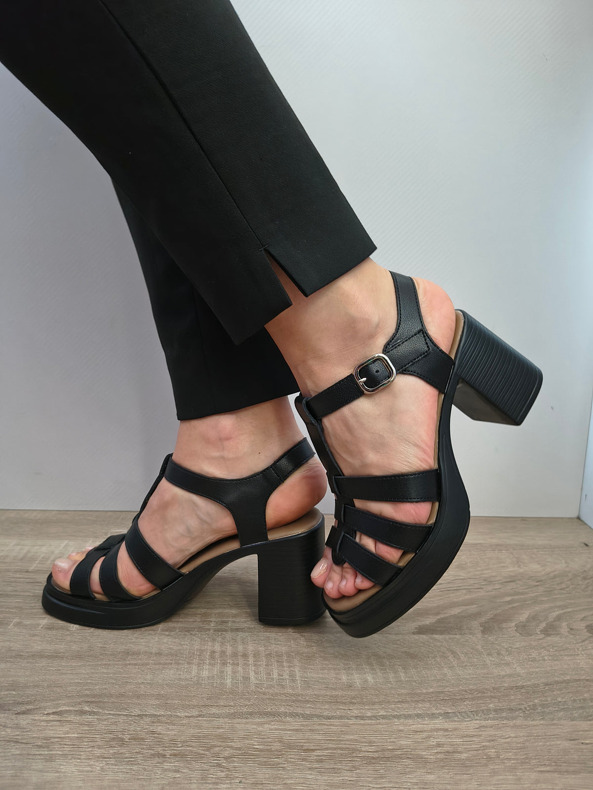 Sandale Casual Damă Formazione TP1007-2 Negru - Piele Naturală - imagine 7
