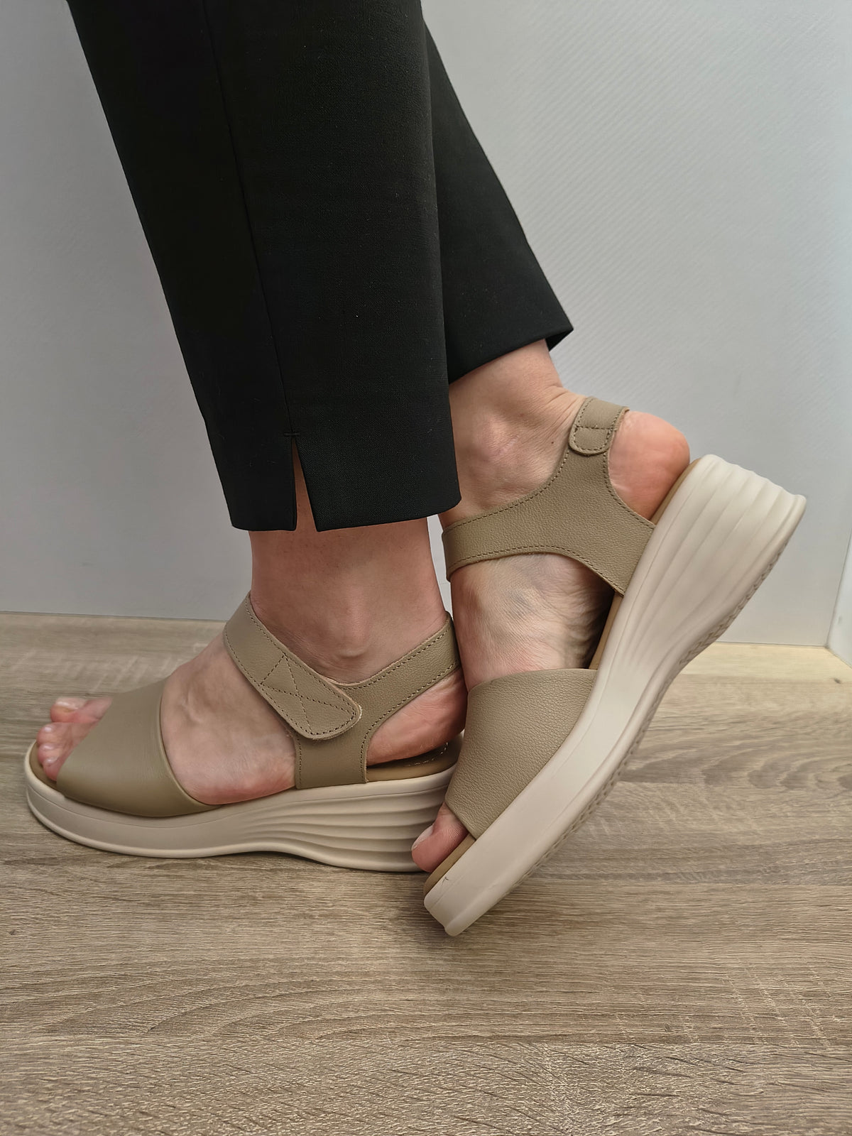Sandale Casual Damă Formazione 5018 Bej - Piele Naturală - imagine 5