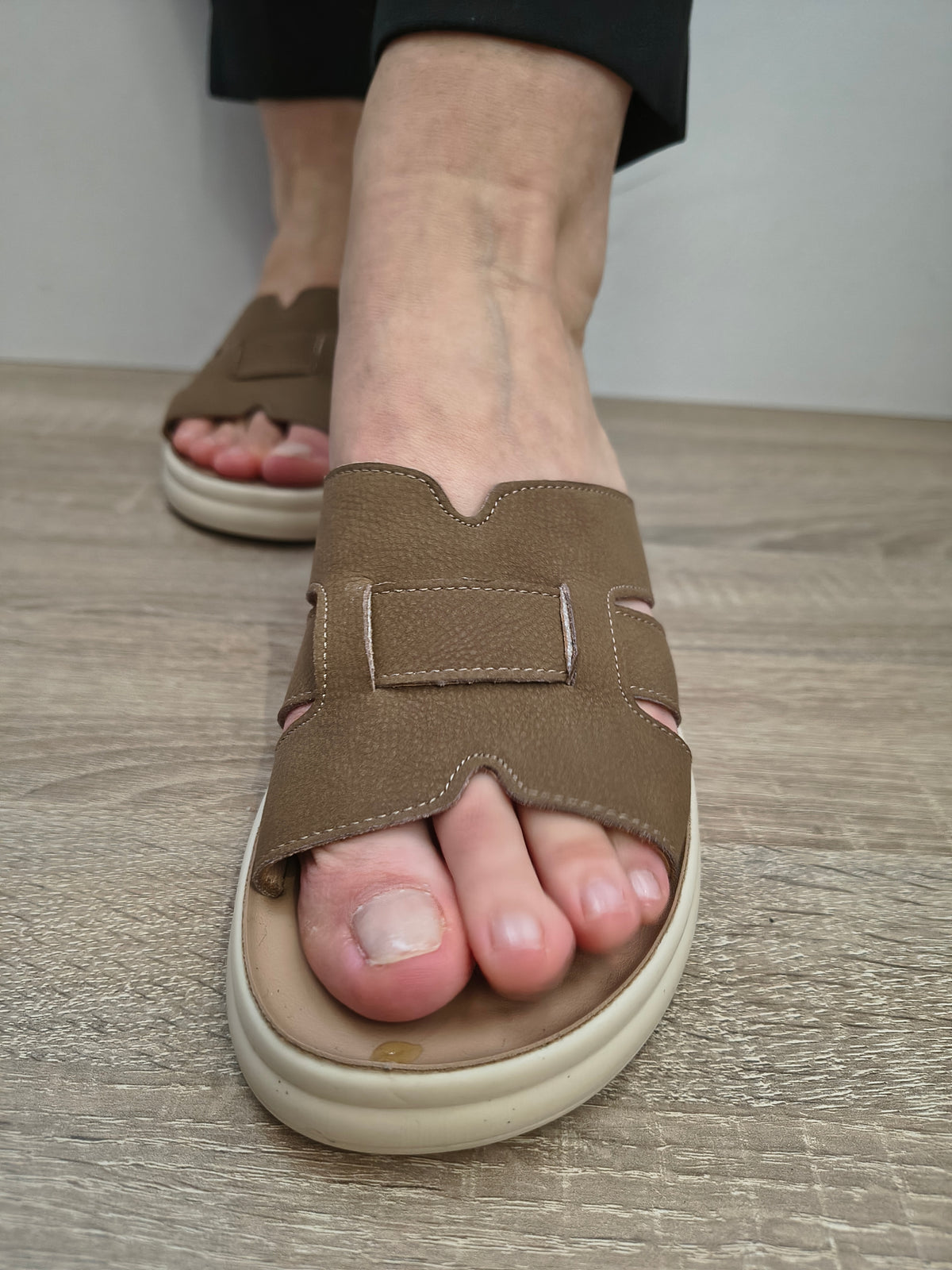 Saboti Casual Damă Formazione 28-008 Khaki Nubuck - Piele Naturală Nubuck - imagine 5