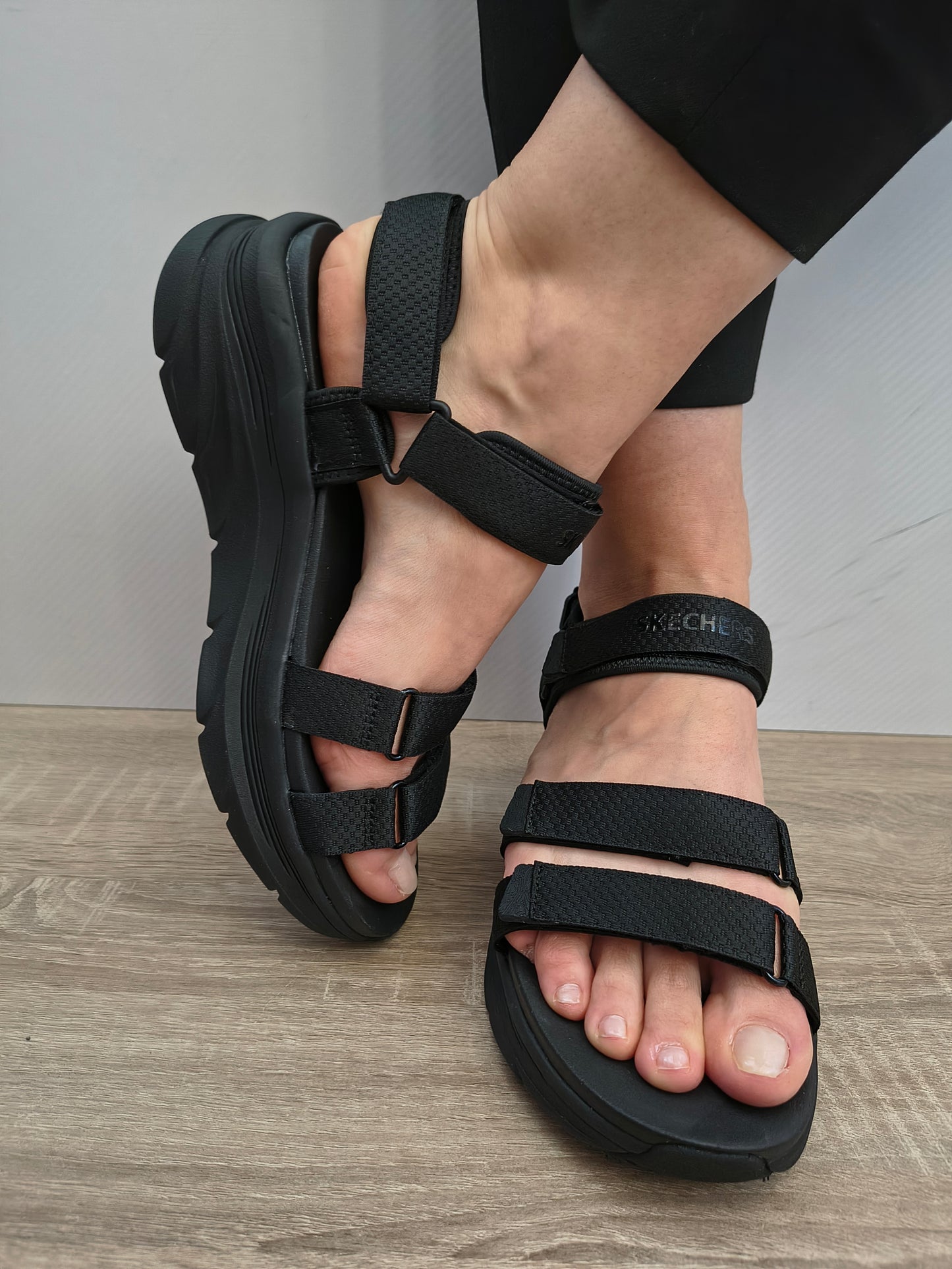 Sandale Casual Damă Skechers 119826 Bbk Negru - Textil