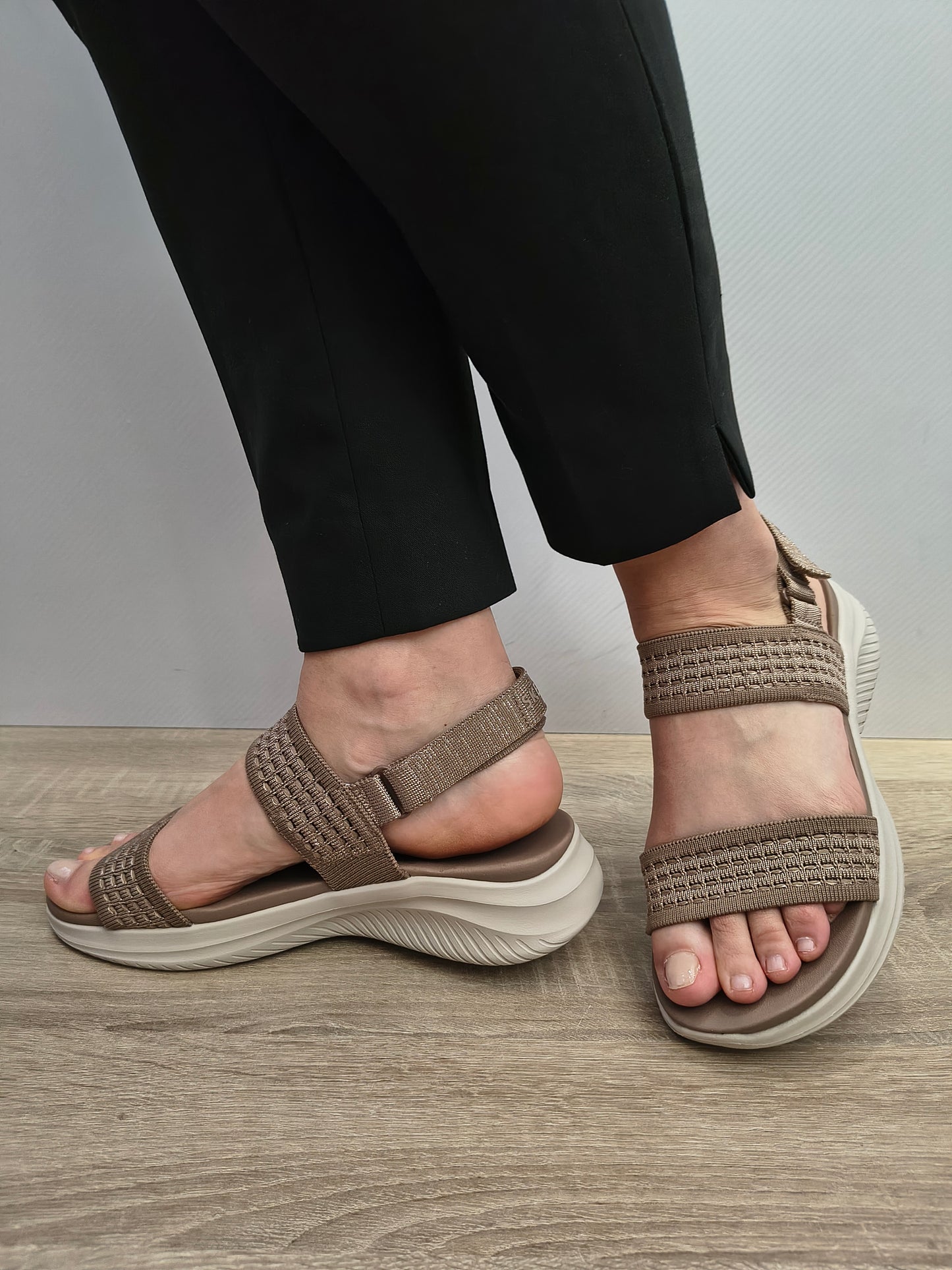Sandale Casual Damă Skechers 164090 Moc Bej Mocha - Textil