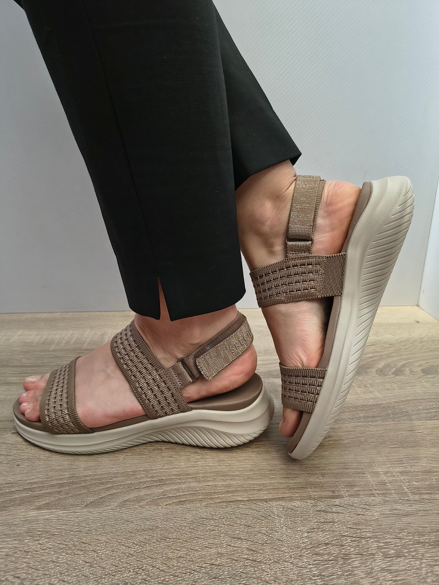 Sandale Casual Damă Skechers 164090 Moc Bej Mocha - Textil