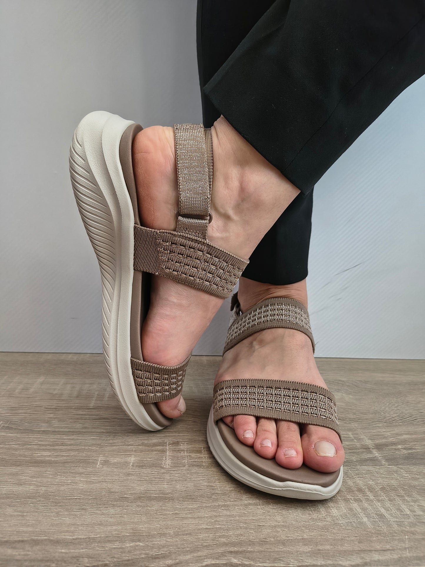 Sandale Casual Damă Skechers 164090 Moc Bej Mocha - Textil