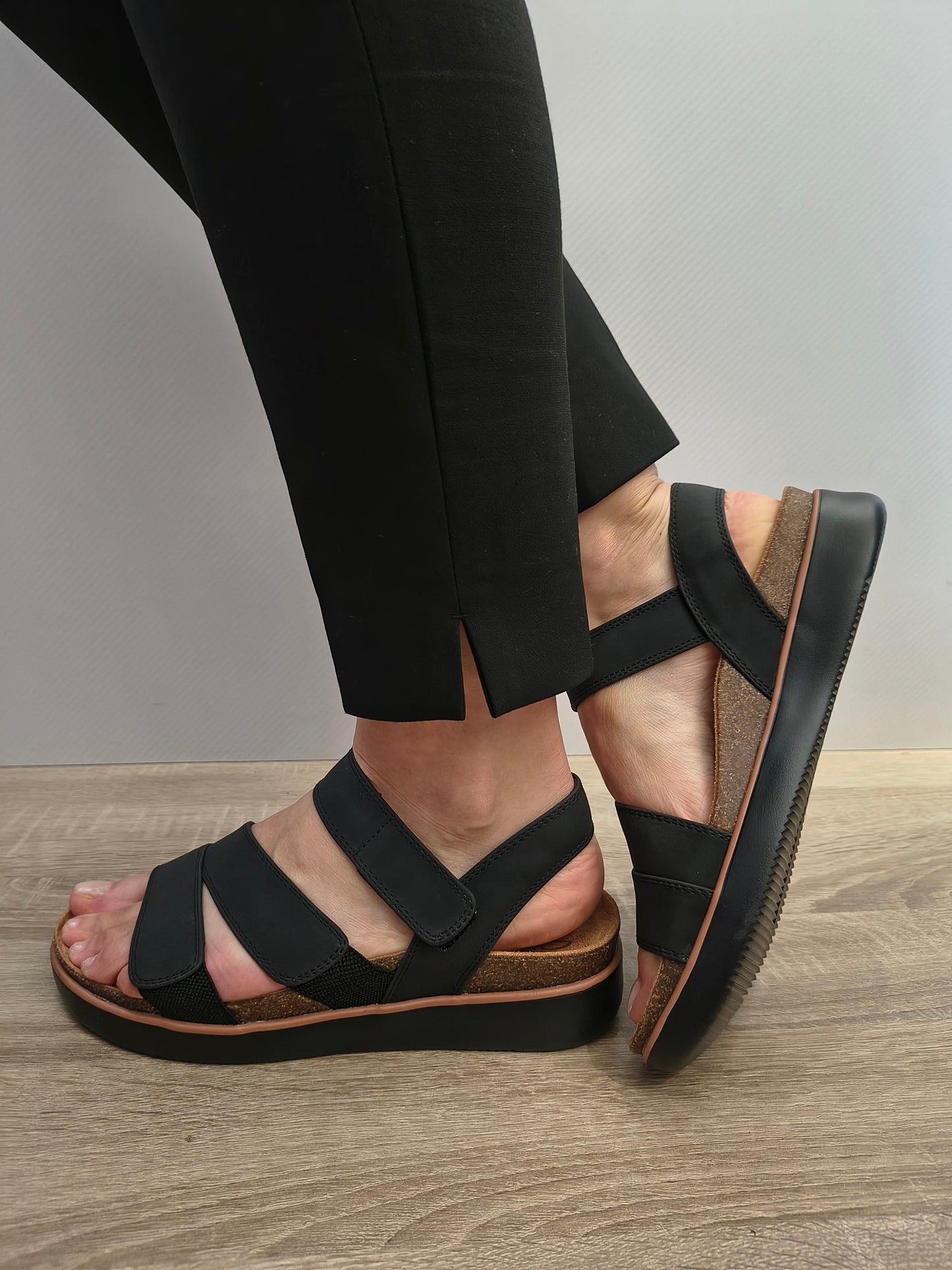 Sandale Casual Damă Skechers 163252 Blk Negru - Piele Ecologică