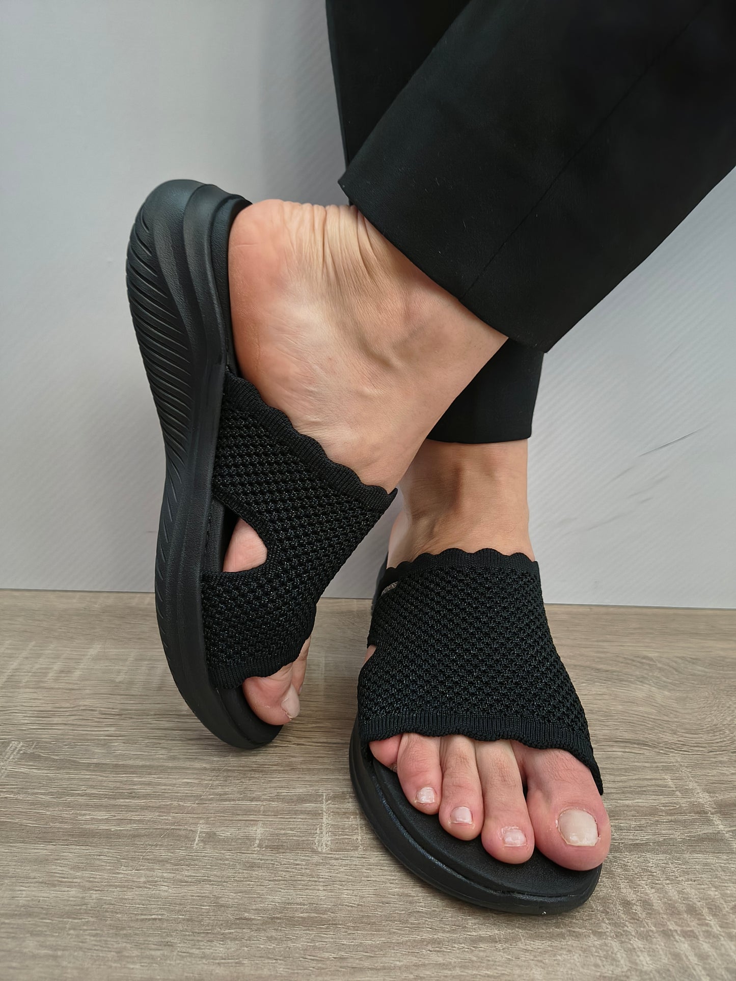 Saboti Casual Damă Skechers 164055 Bbk Negru - Textil