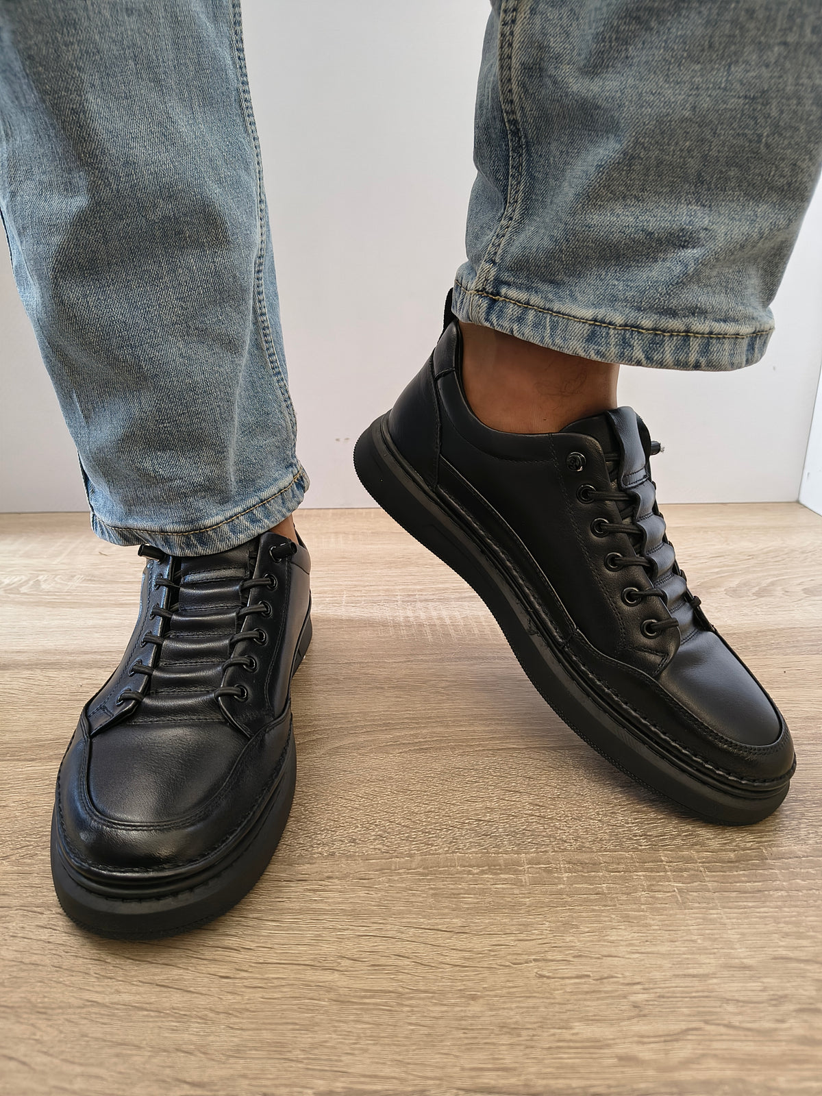 Pantofi Casual Bărbați Mels W27011 Negru - Piele Naturală - imagine 3