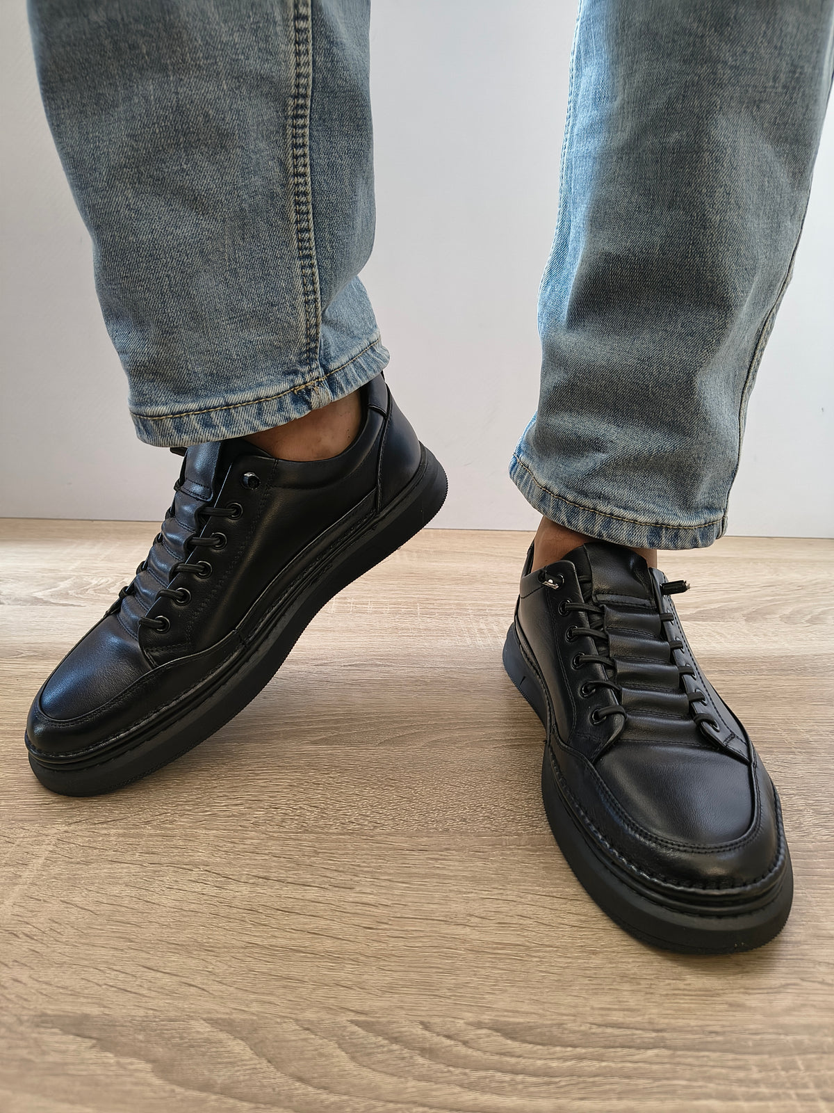 Pantofi Casual Bărbați Mels W27011 Negru - Piele Naturală - imagine 4
