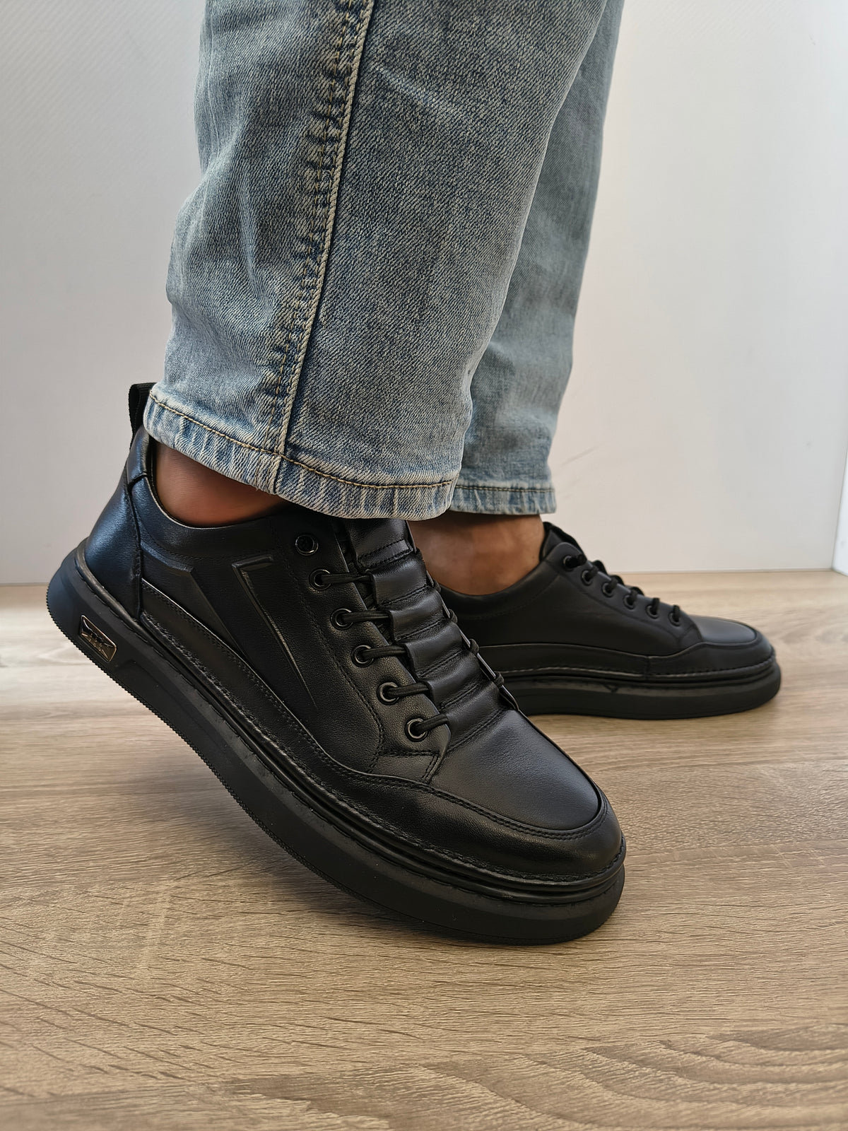 Pantofi Casual Bărbați Mels W27011 Negru - Piele Naturală - imagine 6