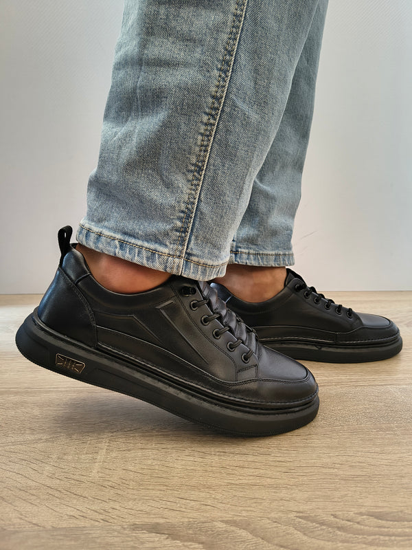 Pantofi Casual Bărbați Mels W27011 Negru - Piele Naturală - imagine 2