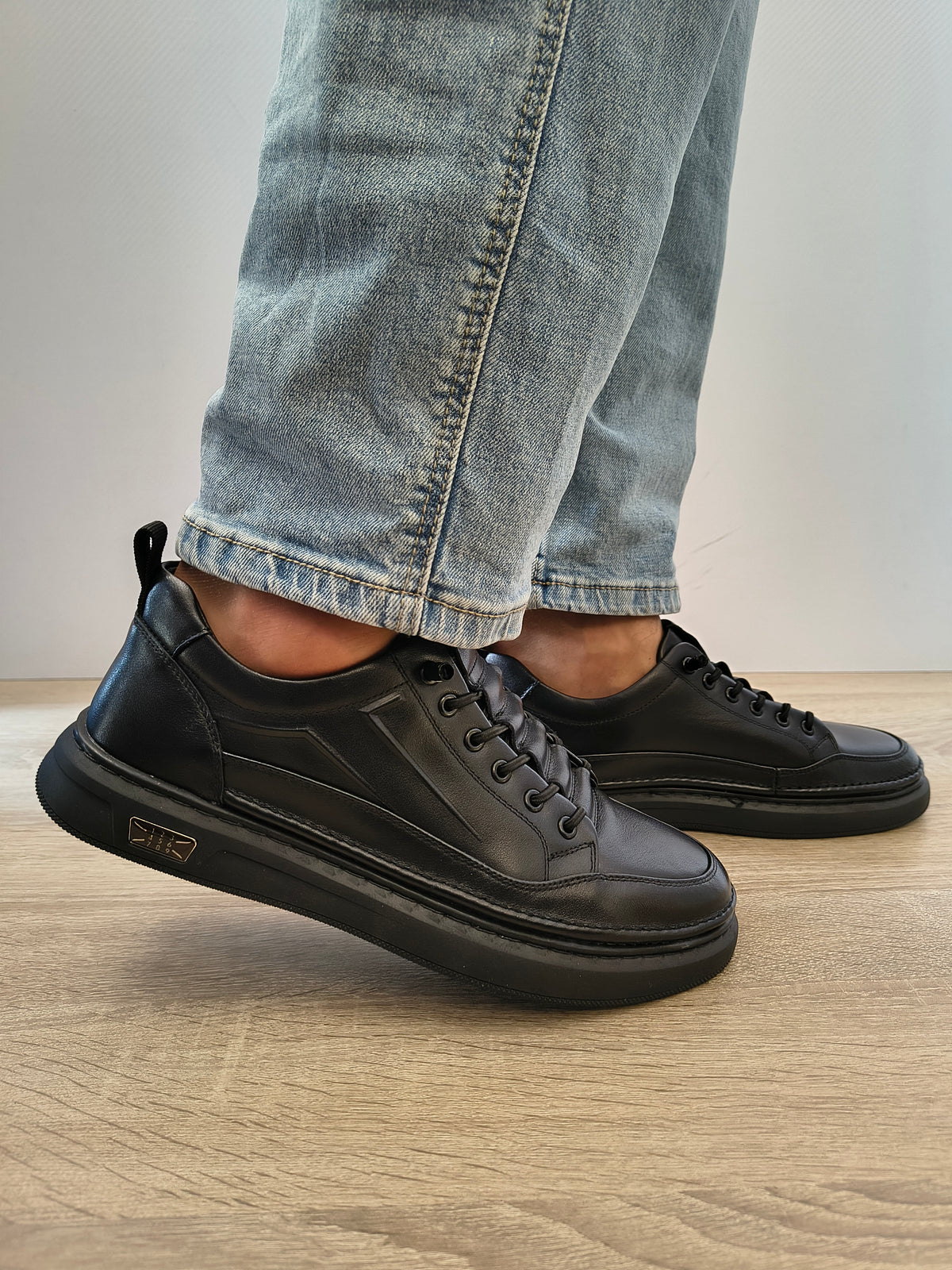 Pantofi Casual Bărbați Mels W27011 Negru - Piele Naturală - imagine 2