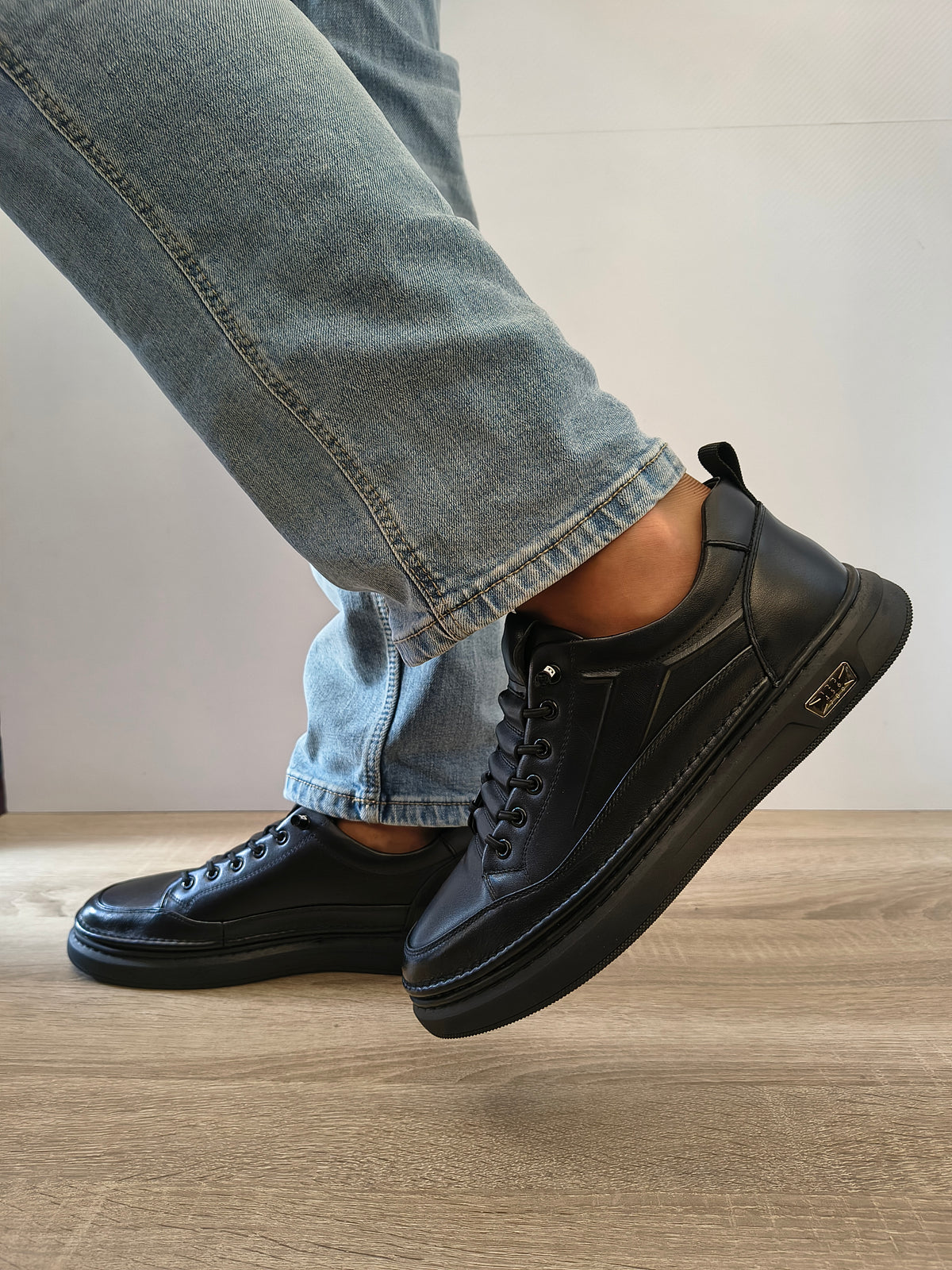 Pantofi Casual Bărbați Mels W27011 Negru - Piele Naturală - imagine 7