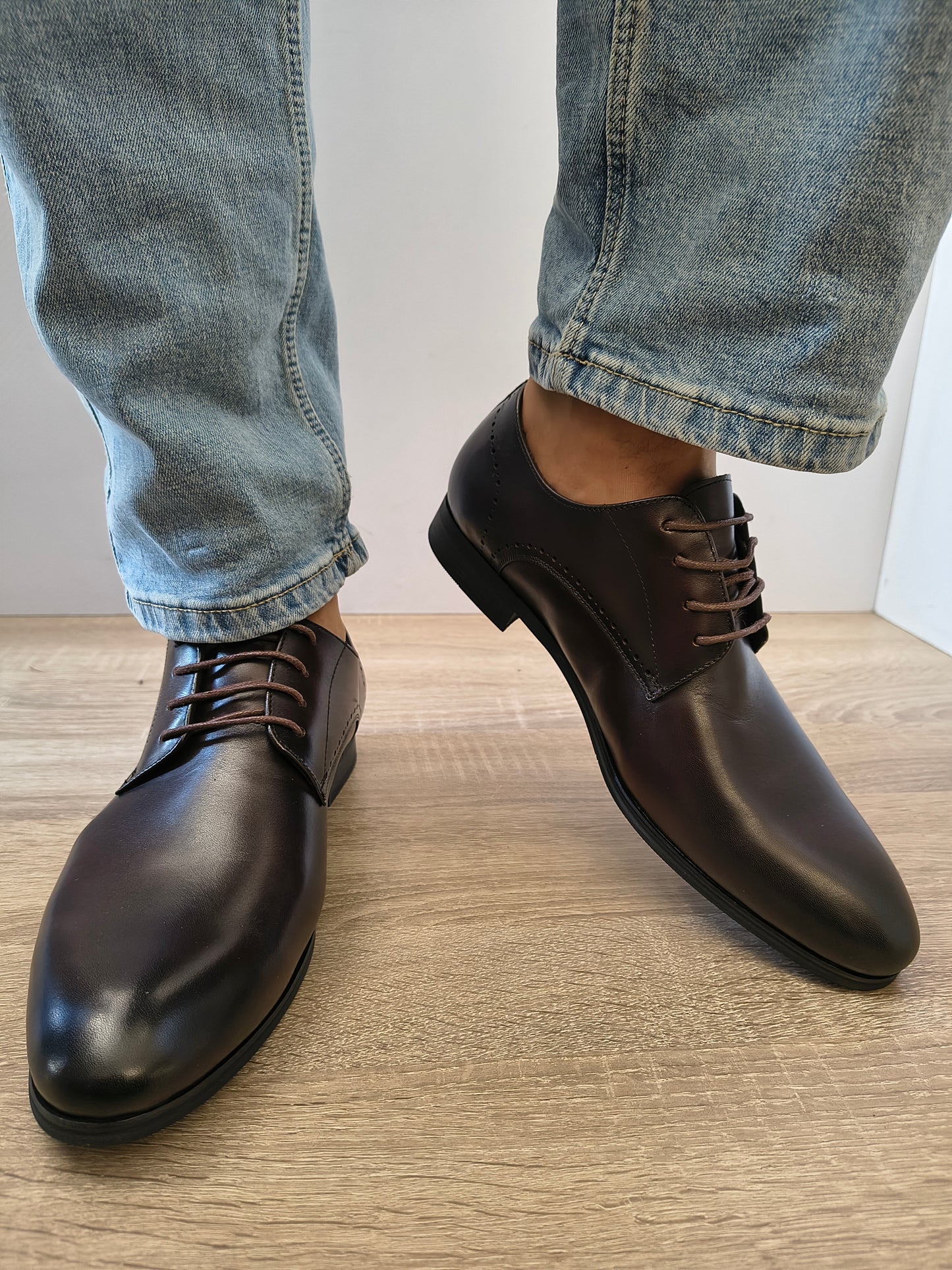Pantofi Eleganti Bărbați Eldemas F606222-1 Maro Inchis - Piele Naturală