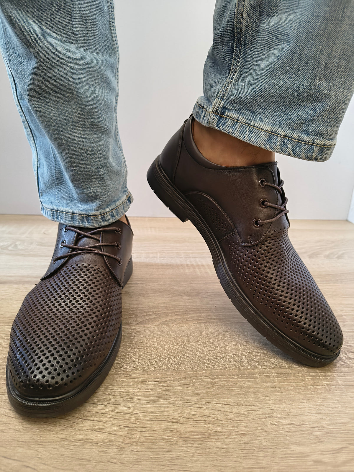 Pantofi Casual Bărbați Mels 230901 Maro Inchis - Piele Naturală - imagine 3