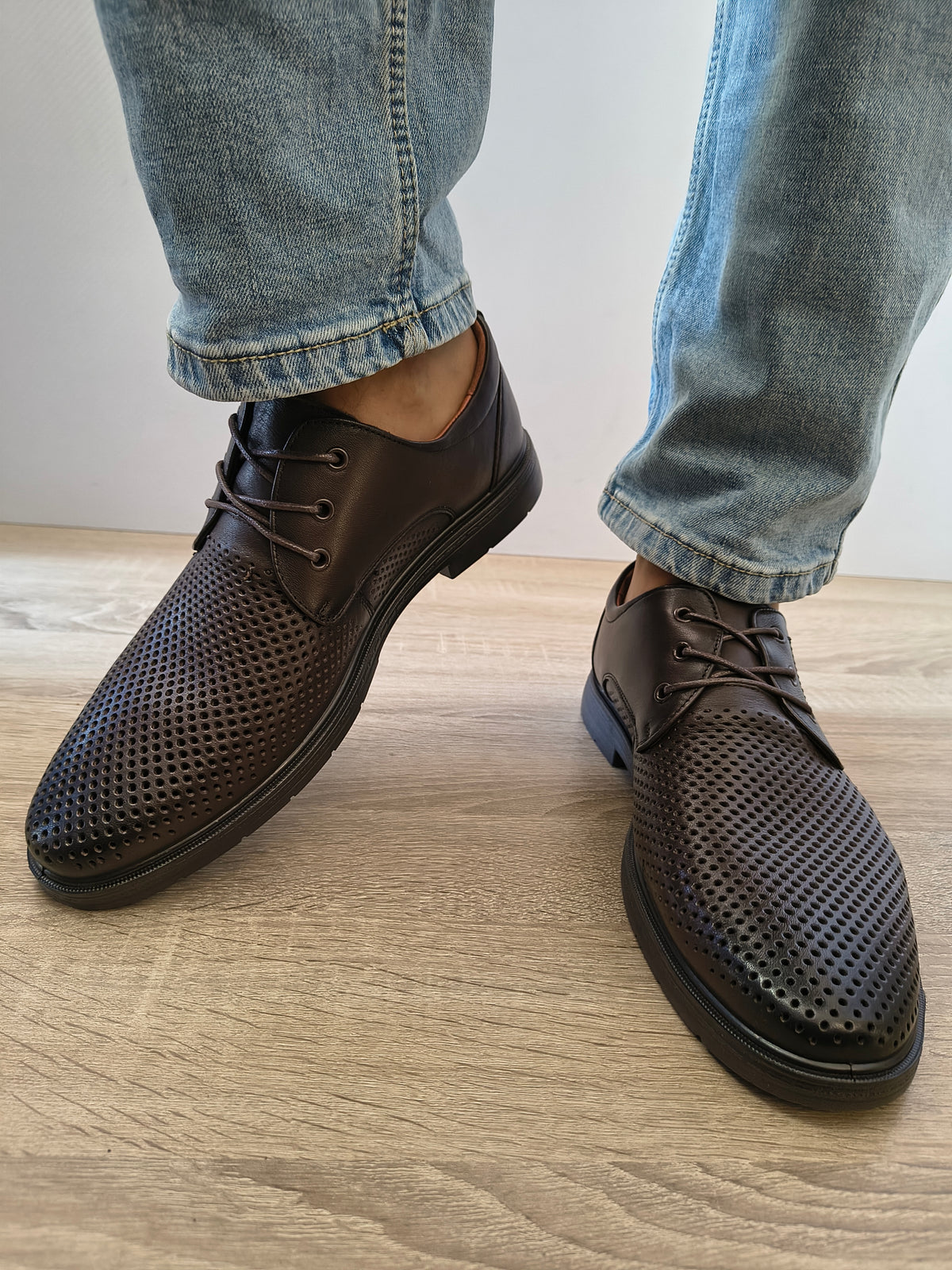 Pantofi Casual Bărbați Mels 230901 Maro Inchis - Piele Naturală - imagine 4