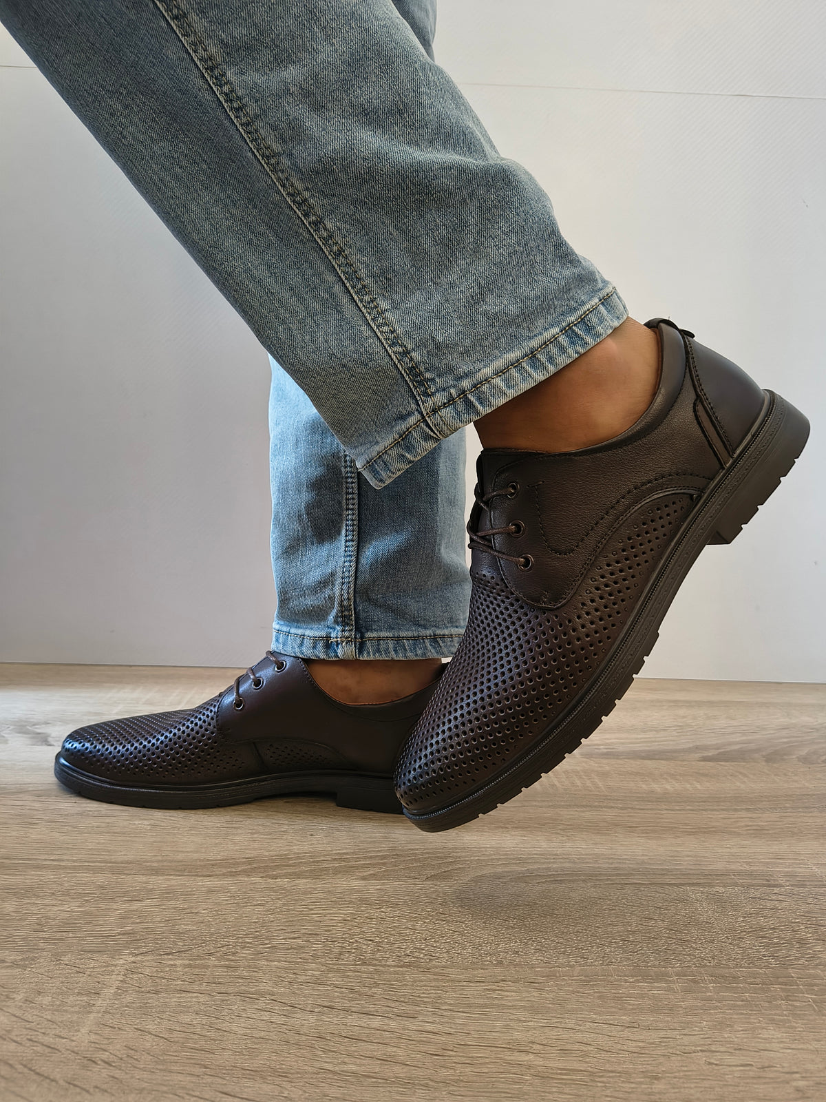 Pantofi Casual Bărbați Mels 230901 Maro Inchis - Piele Naturală - imagine 5